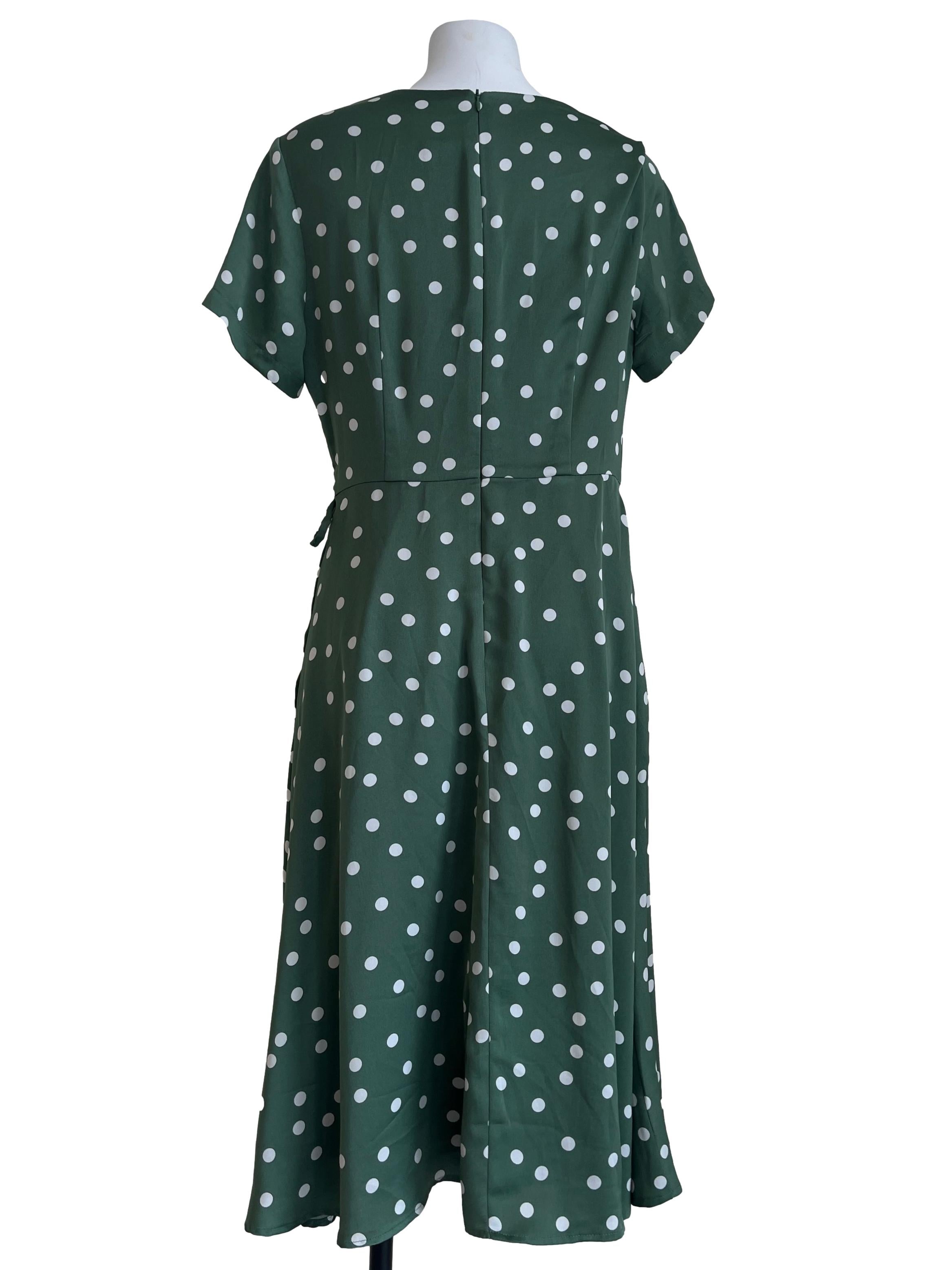 Emerald Green V-Neck Wrap Dress