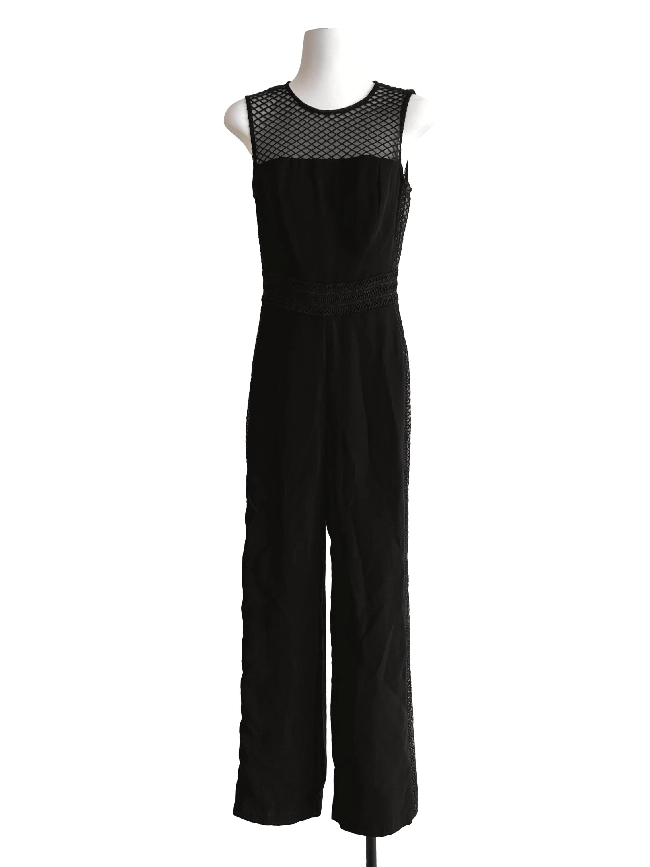 Jet Black  Embroidered Jumpsuit