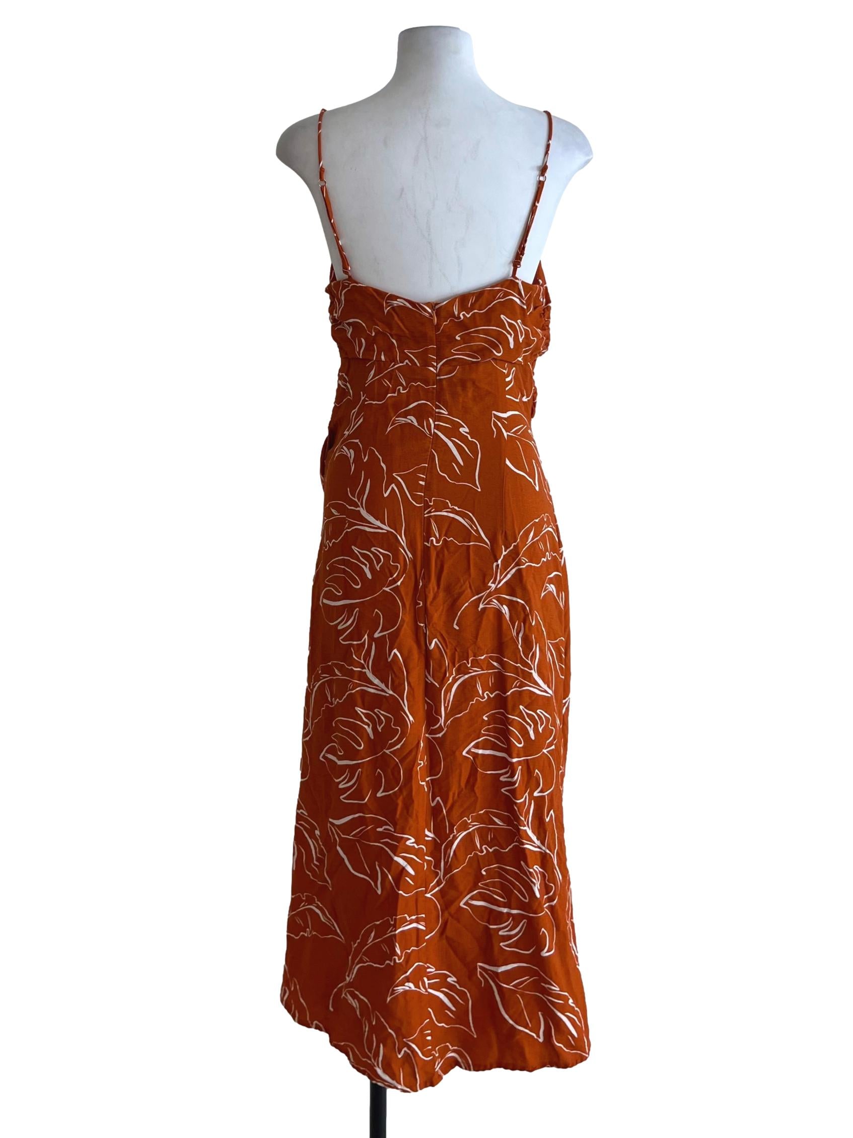Amber Orange Spaghetti Strap Sheath Dress