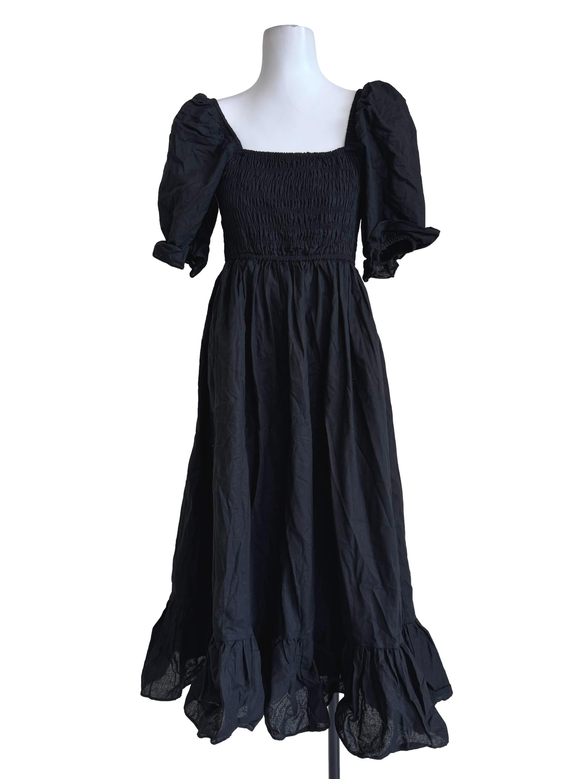 Midnight Black Square Neck Dress