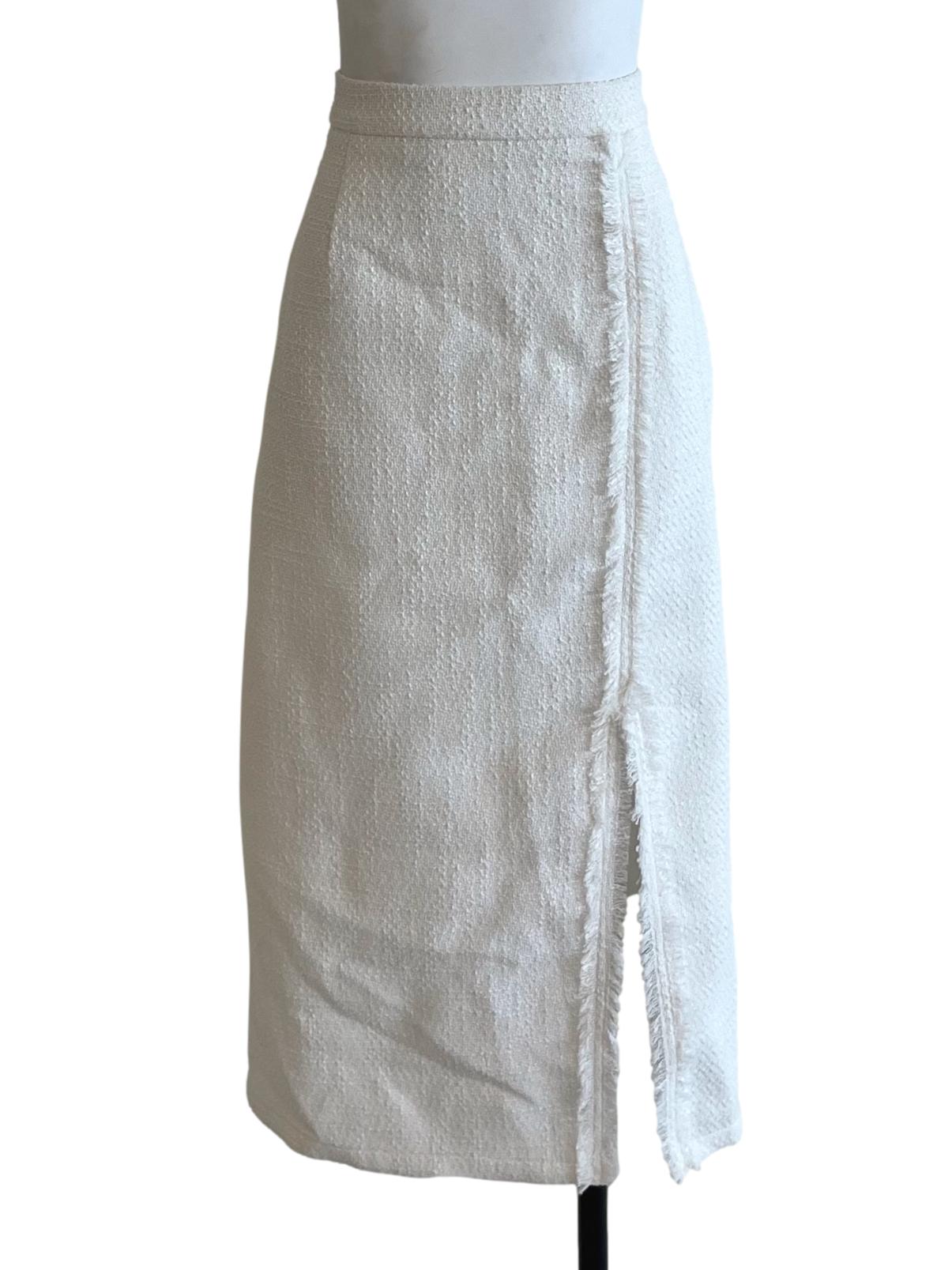 White High-Waisted A-Line Skirt