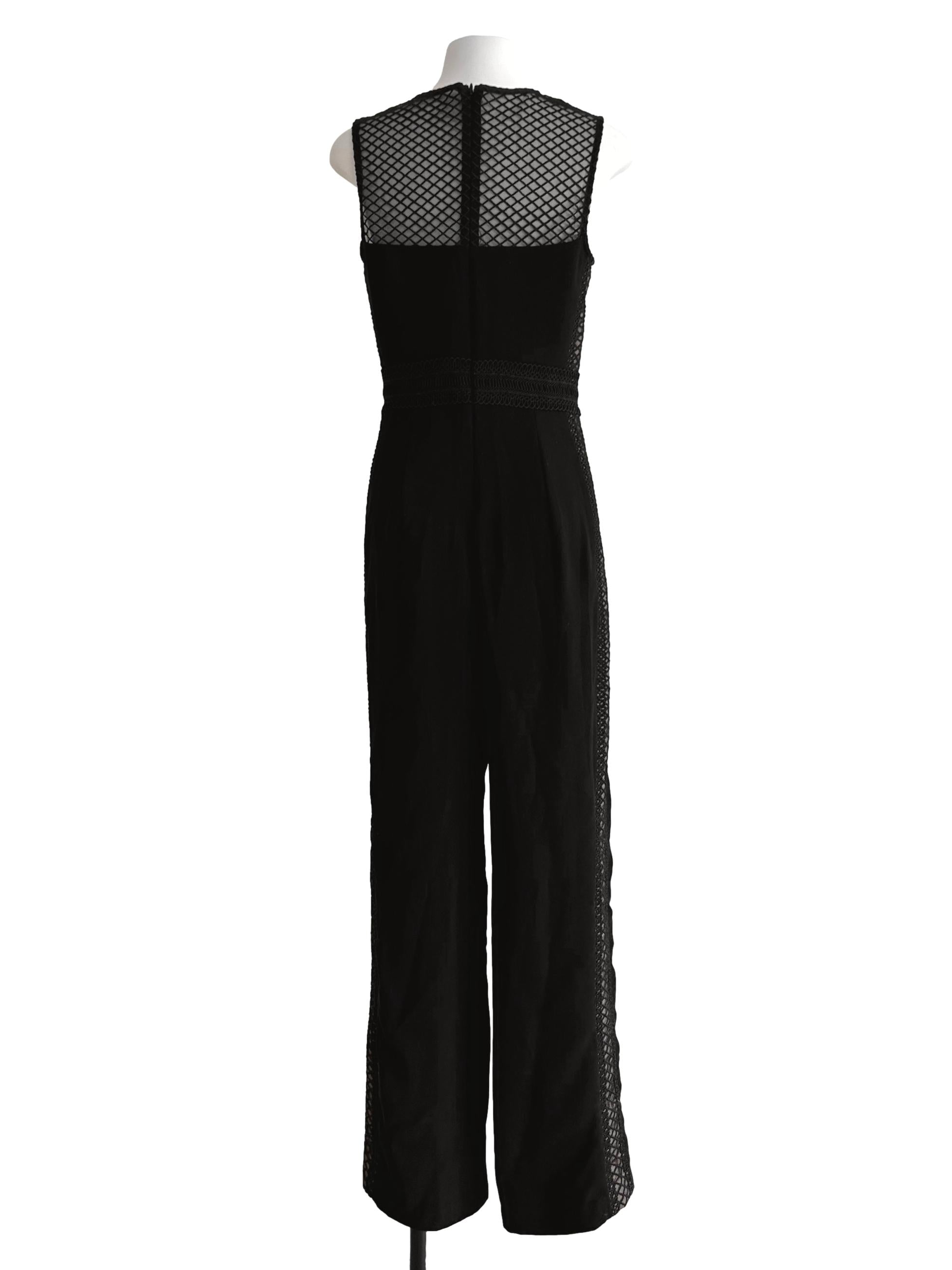 Jet Black  Embroidered Jumpsuit