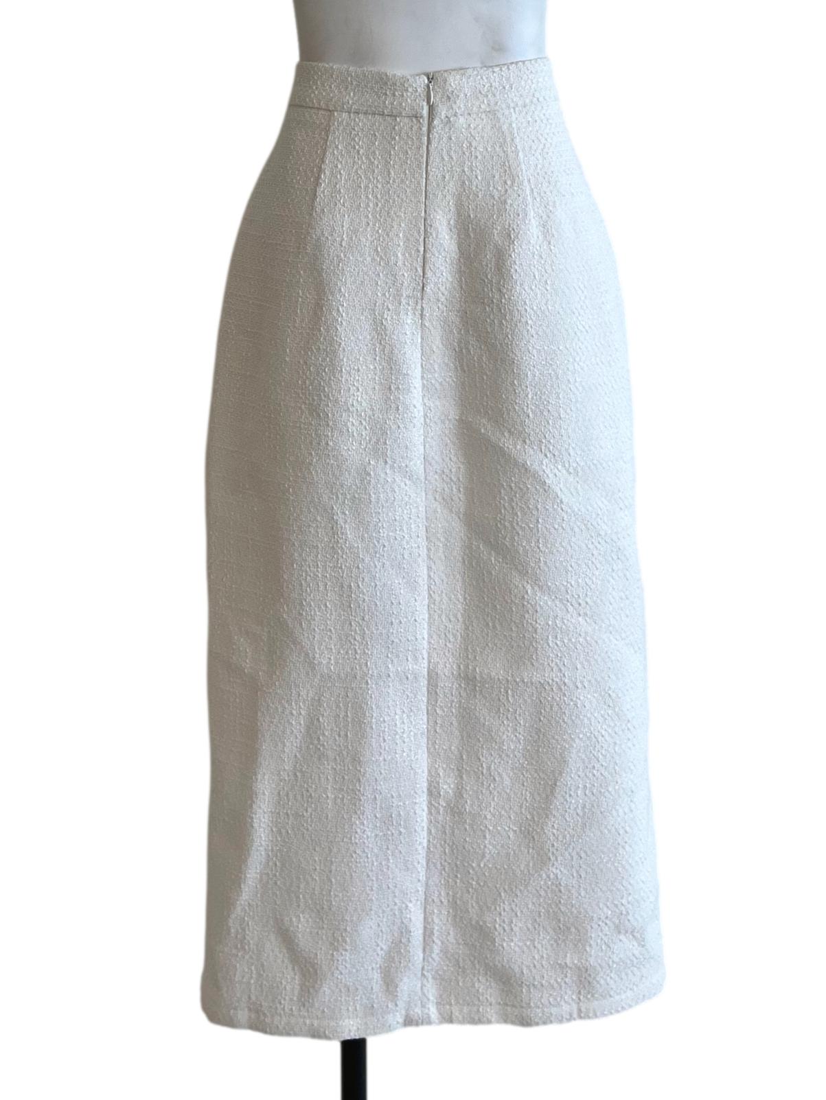 White High-Waisted A-Line Skirt