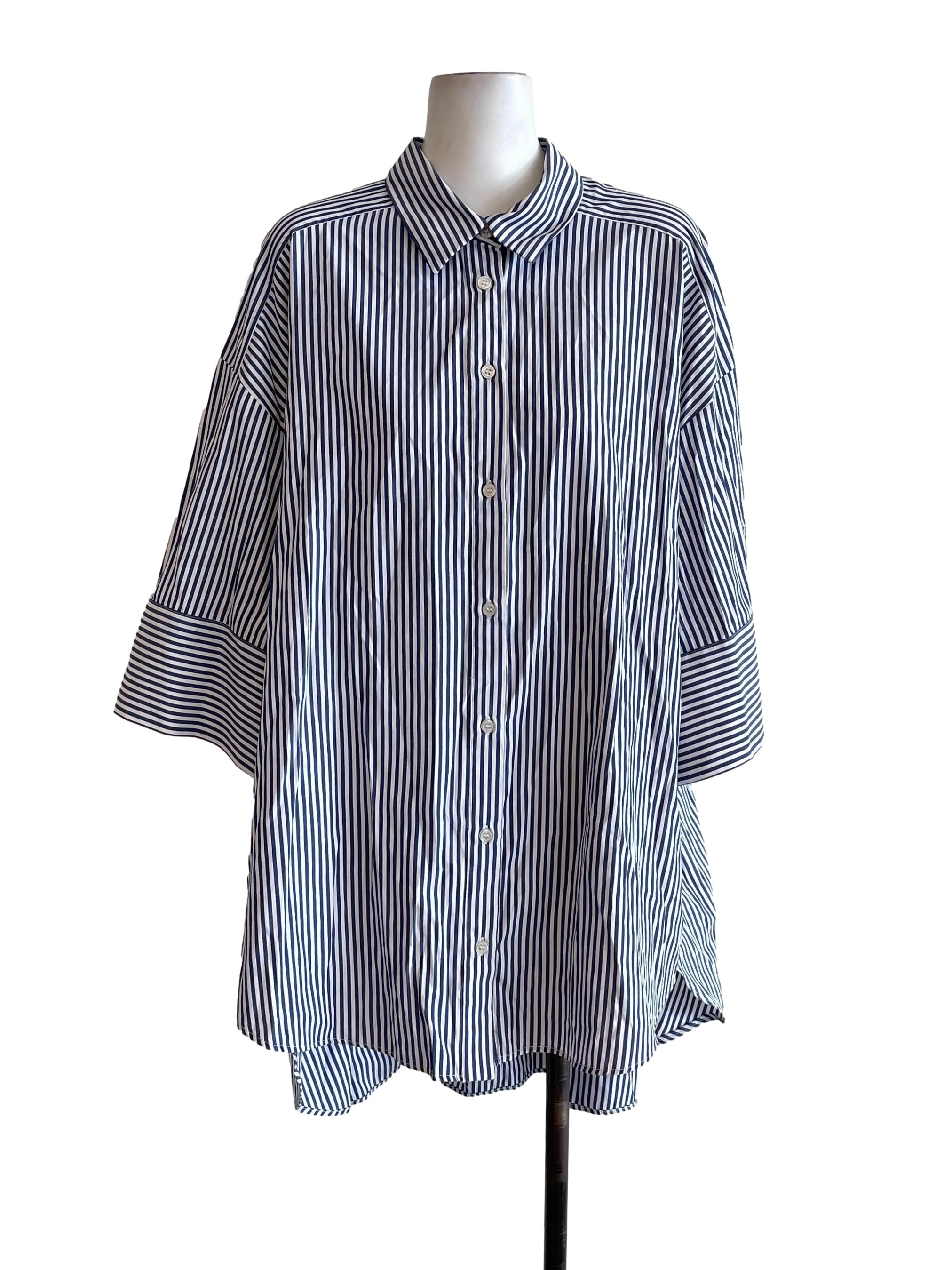 Blue Bengal Stripe Oversize Shirt Dress
