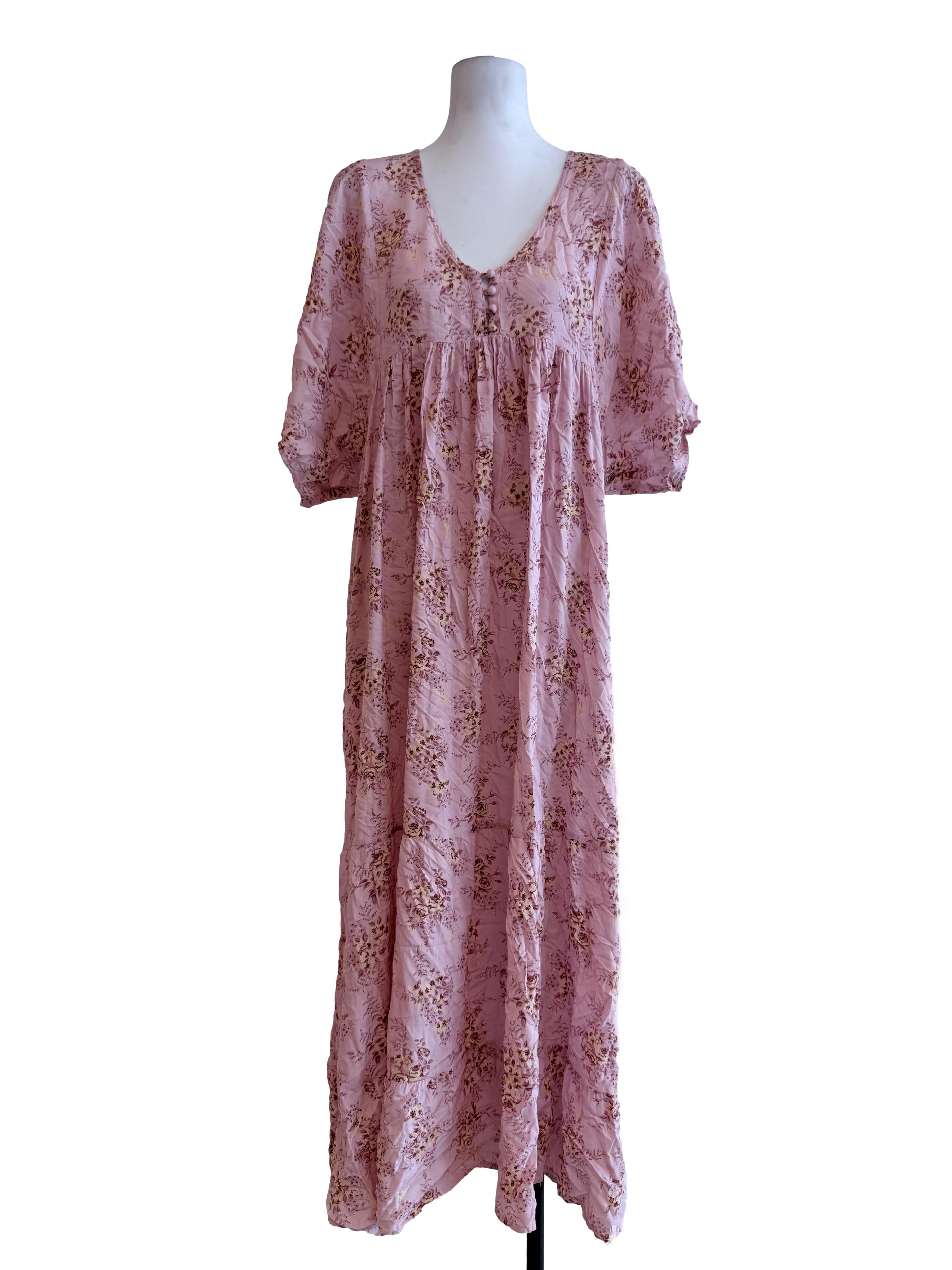 Floral Pink Baggy Dress