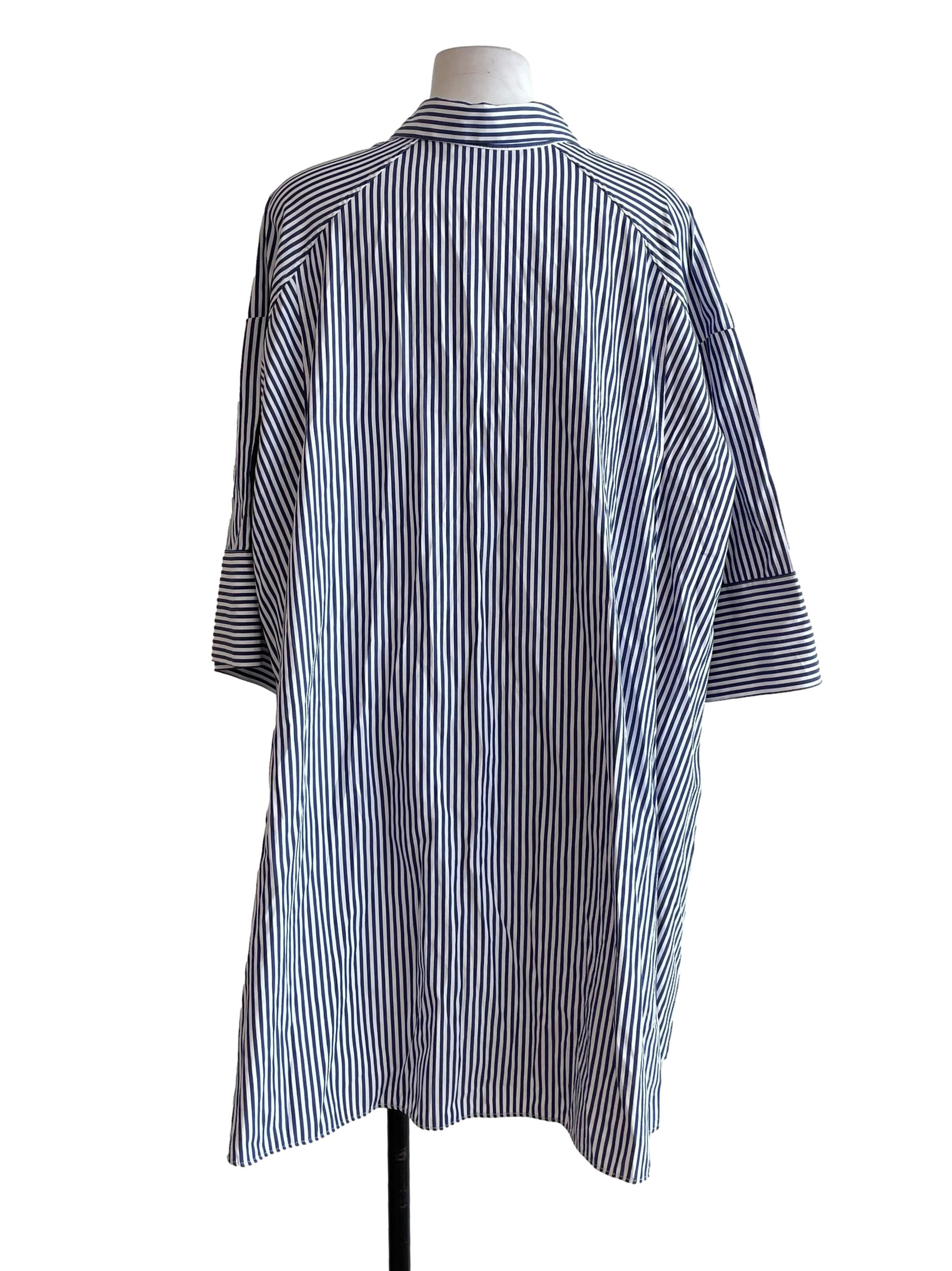 Blue Bengal Stripe Oversize Shirt Dress