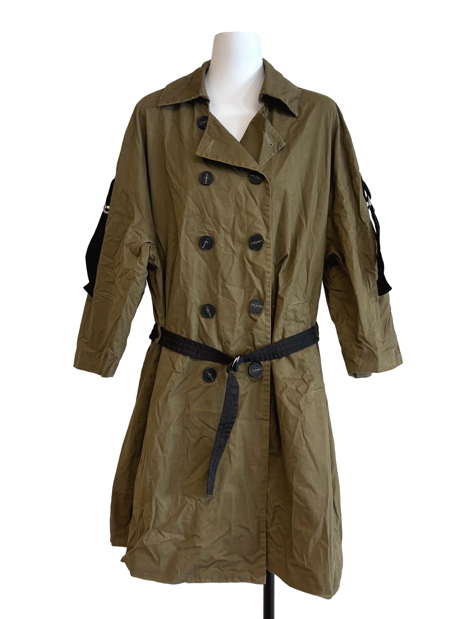 Moss Green Double Breasted Trench Coat