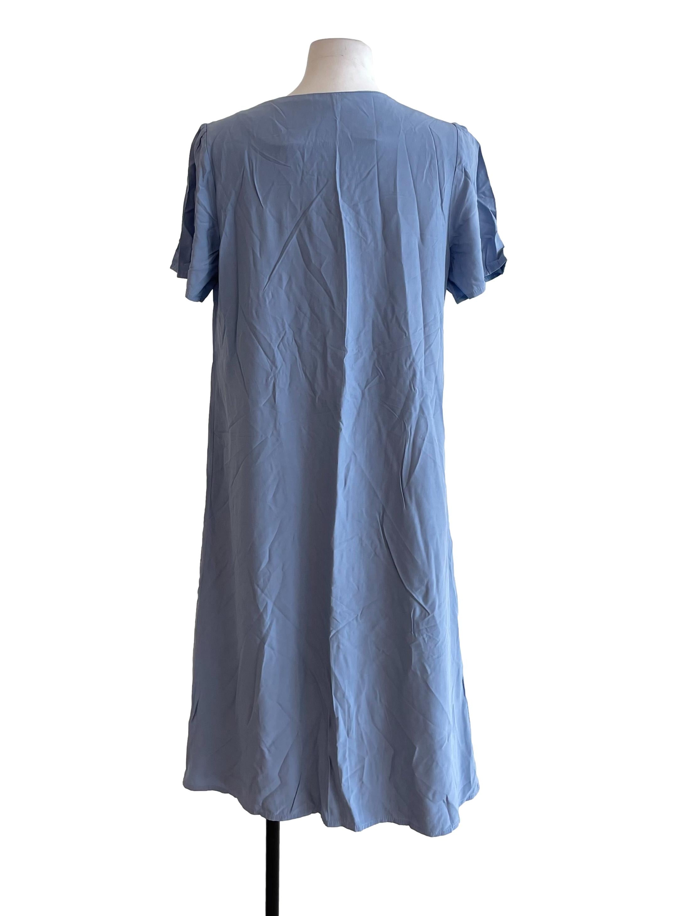 Stone Blue V Neck Dress