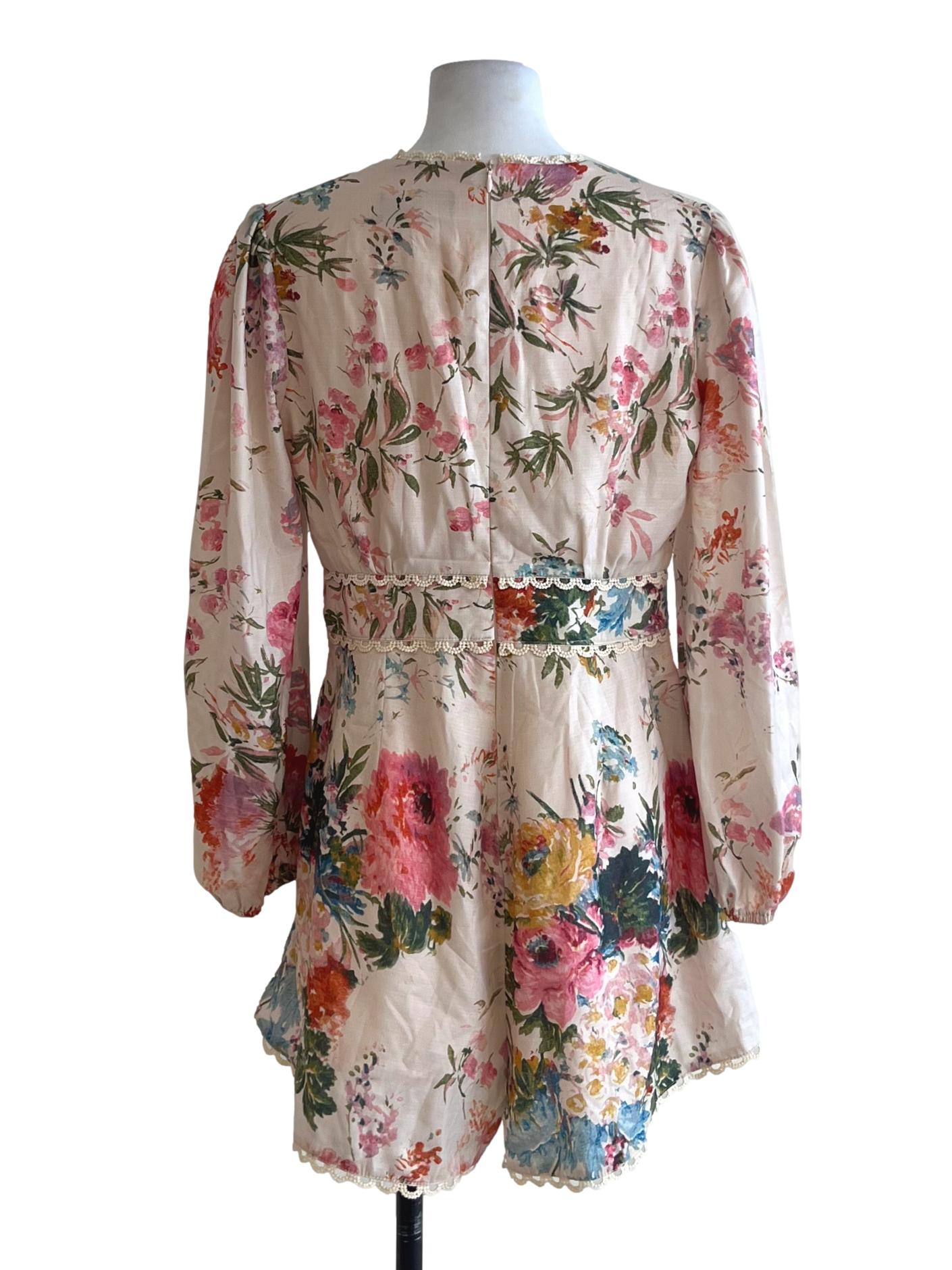 Coconut Beige Floral Romper