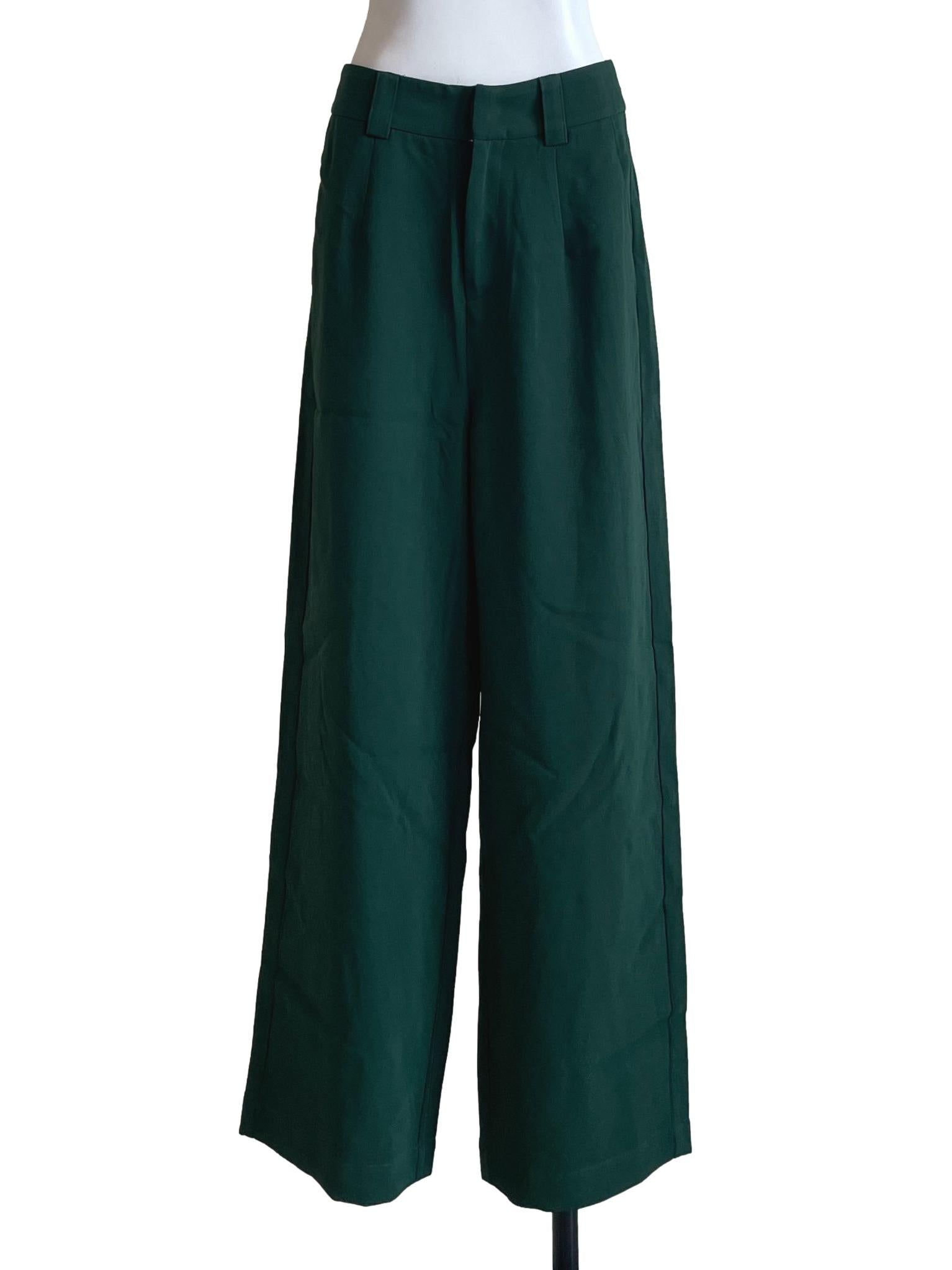 Emerald Green Straight Cut Pants