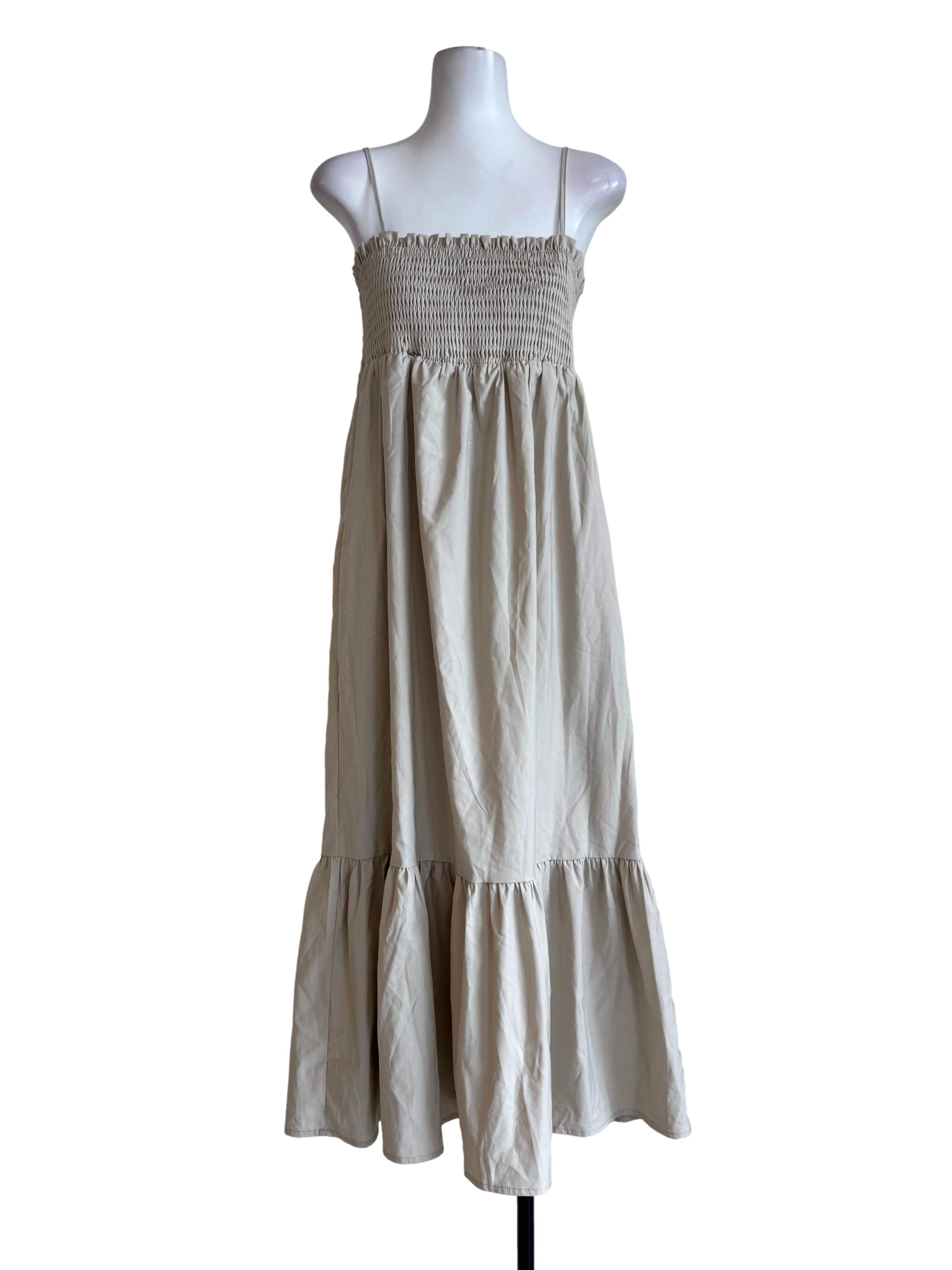 Sand Beige A-Line Dress