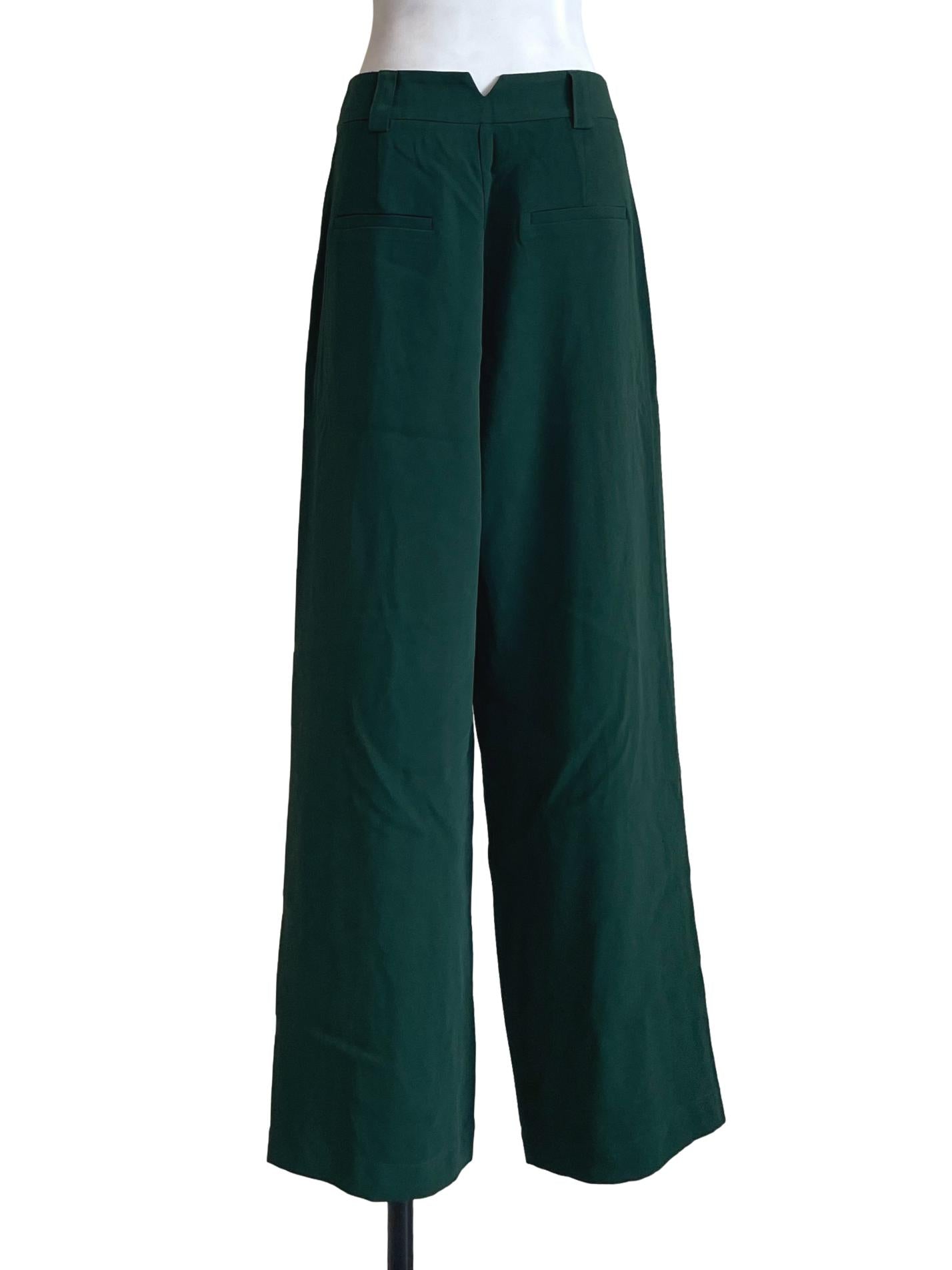Emerald Green Straight Cut Pants