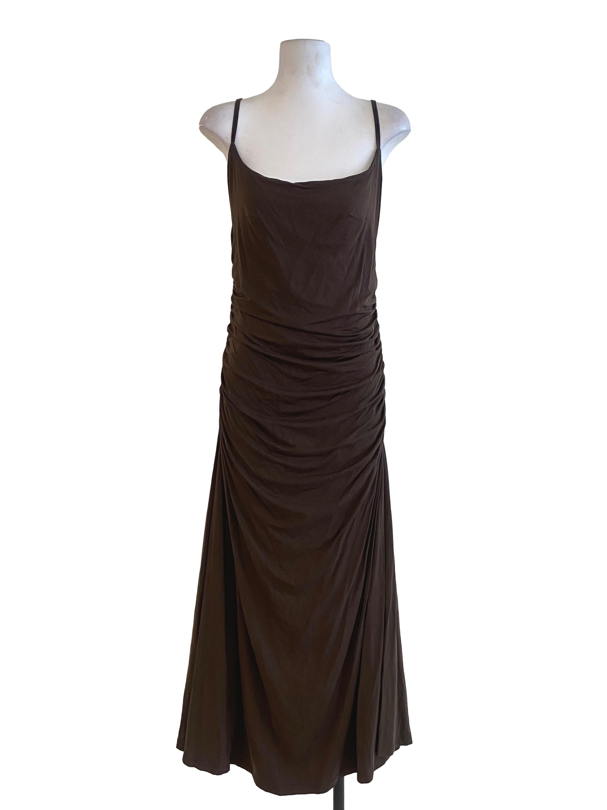 Mocha Brown Sleeveless Slip Dress