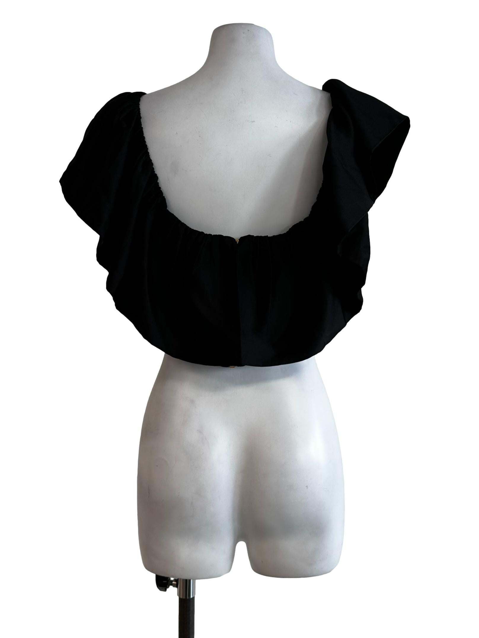 Black Plain Crop Top