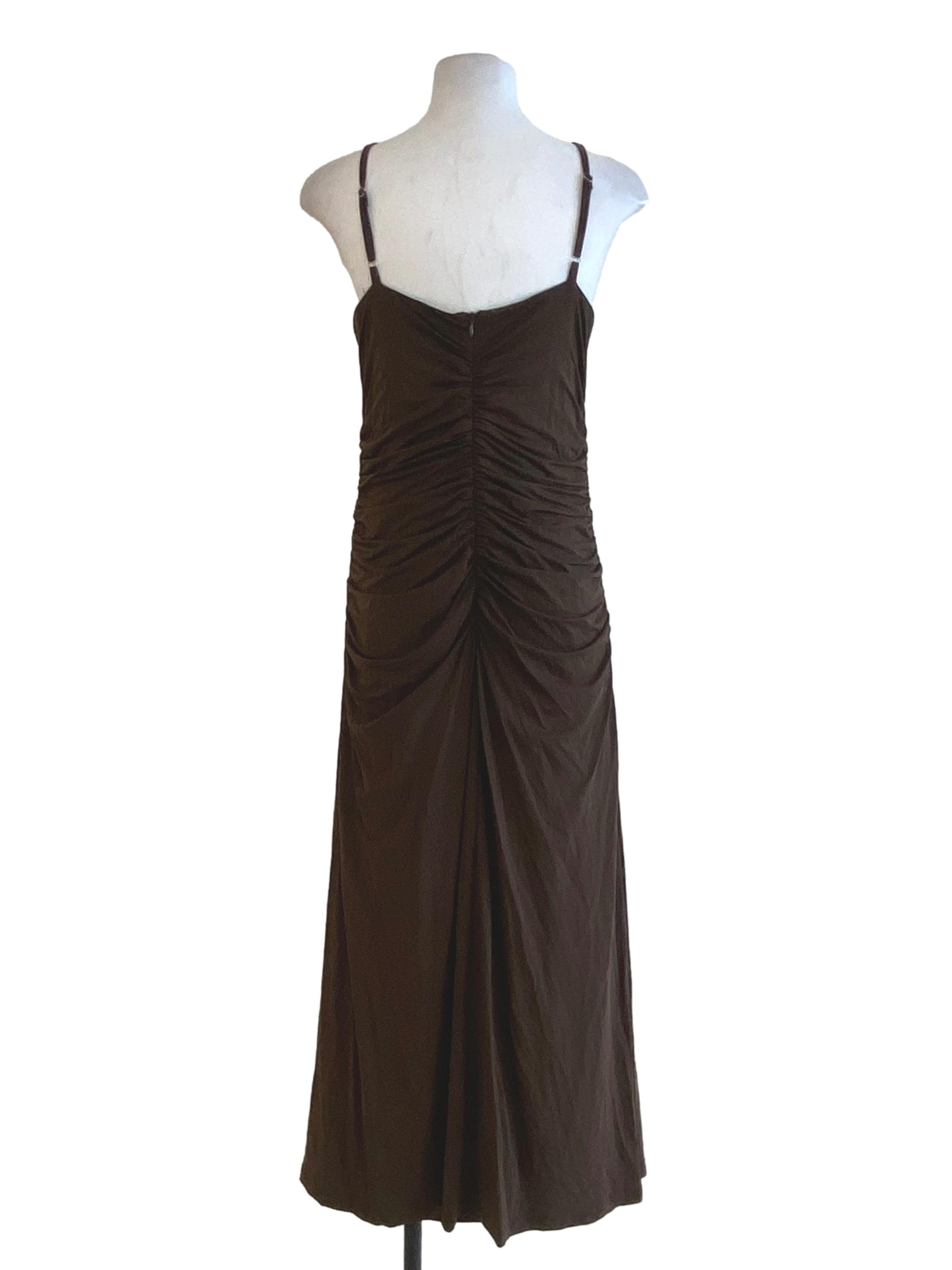 Mocha Brown Sleeveless Slip Dress