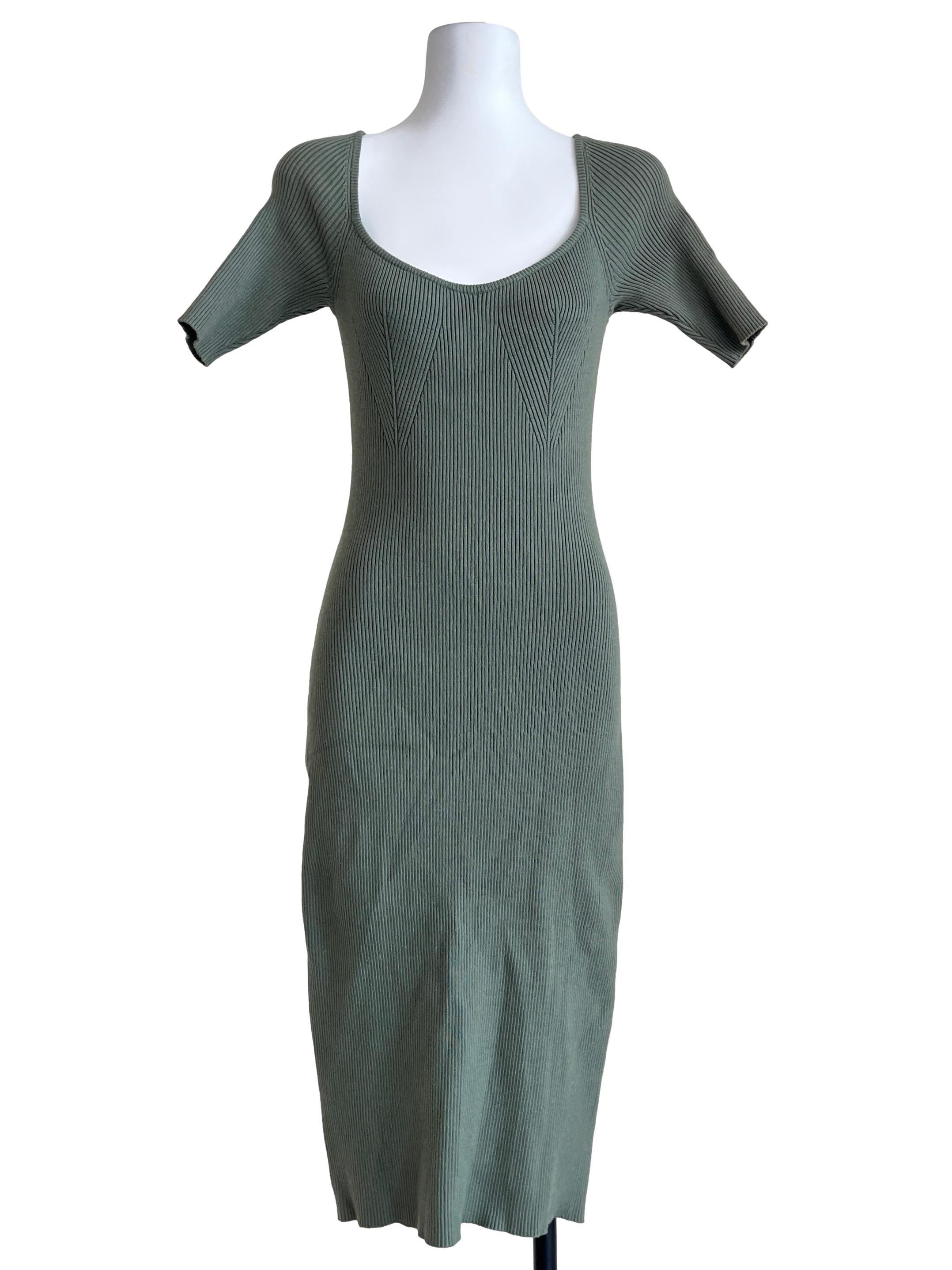 Sage Green Scoop Bodycon Dress