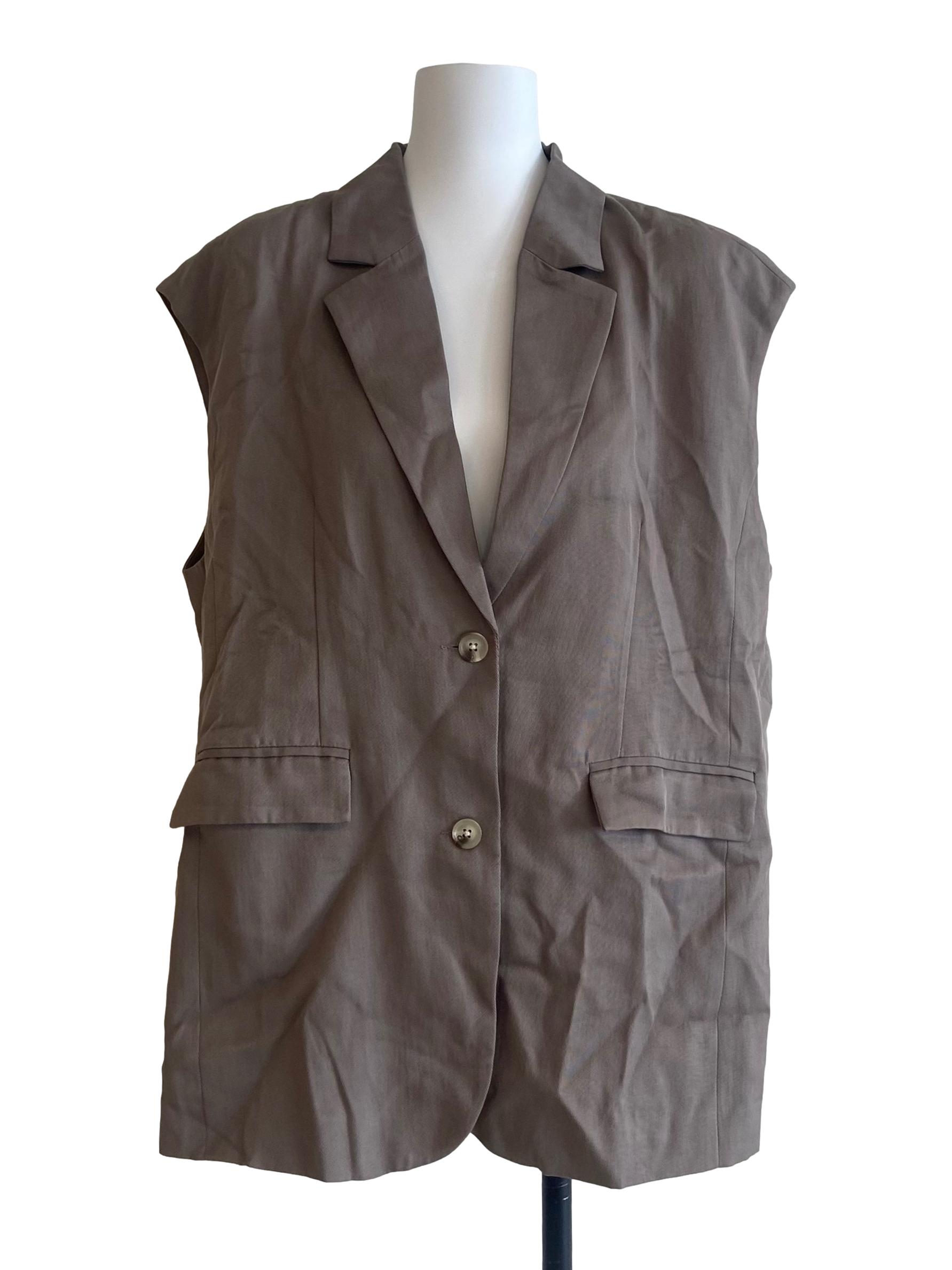 Ash Grey V-Neck Sleeveless Vest