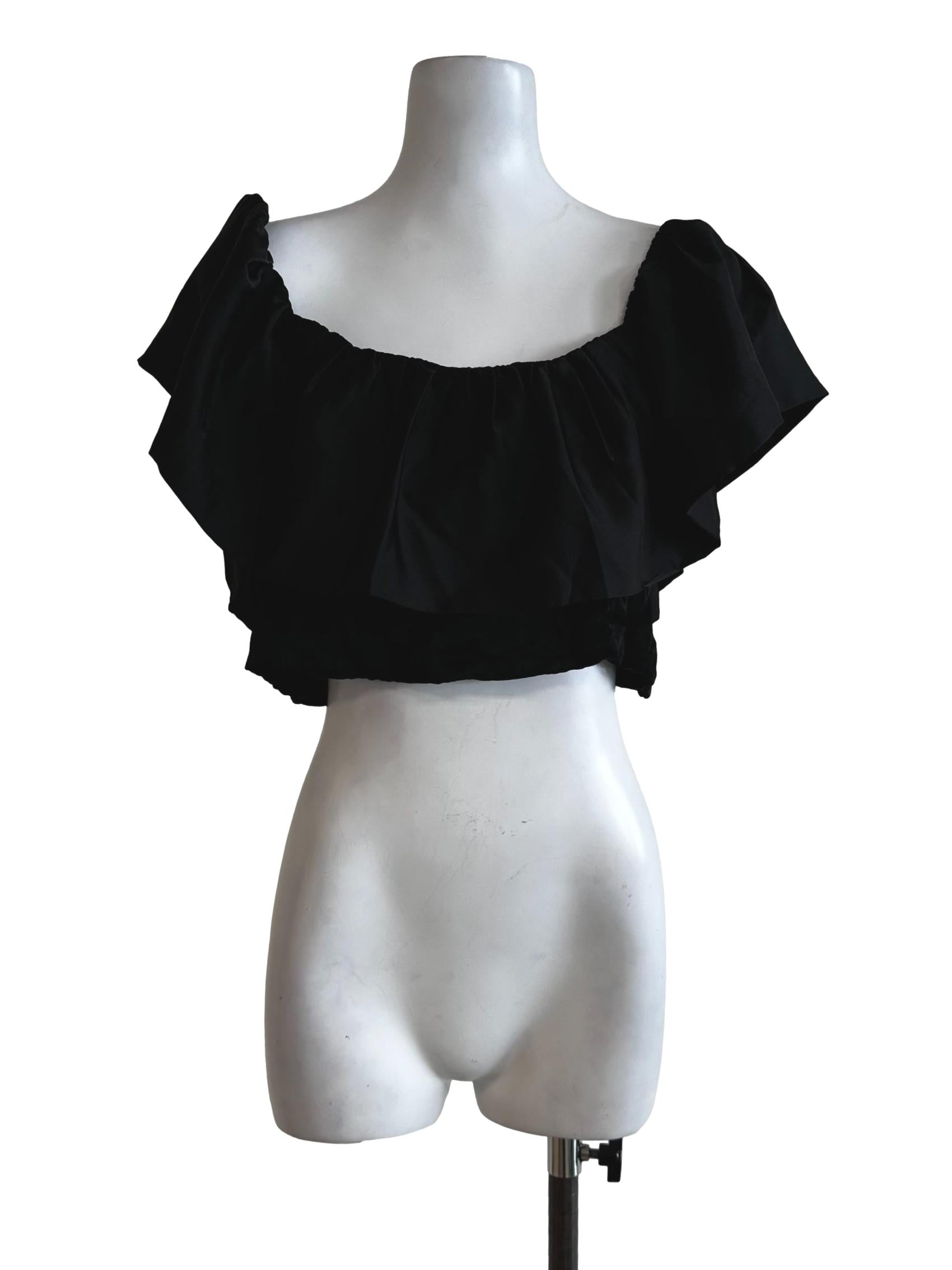 Black Plain Crop Top