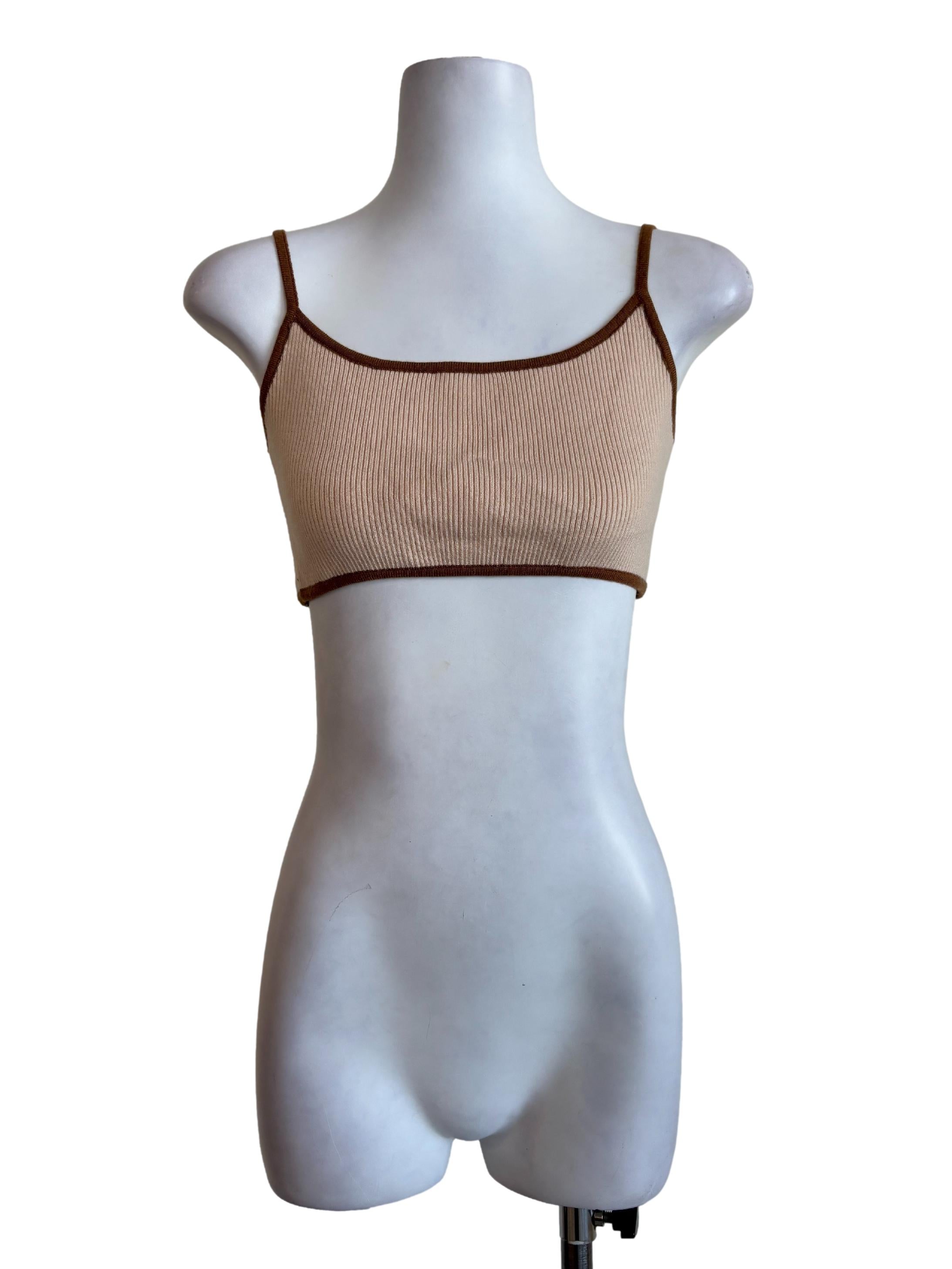 Cream Knitted Bralette YHF