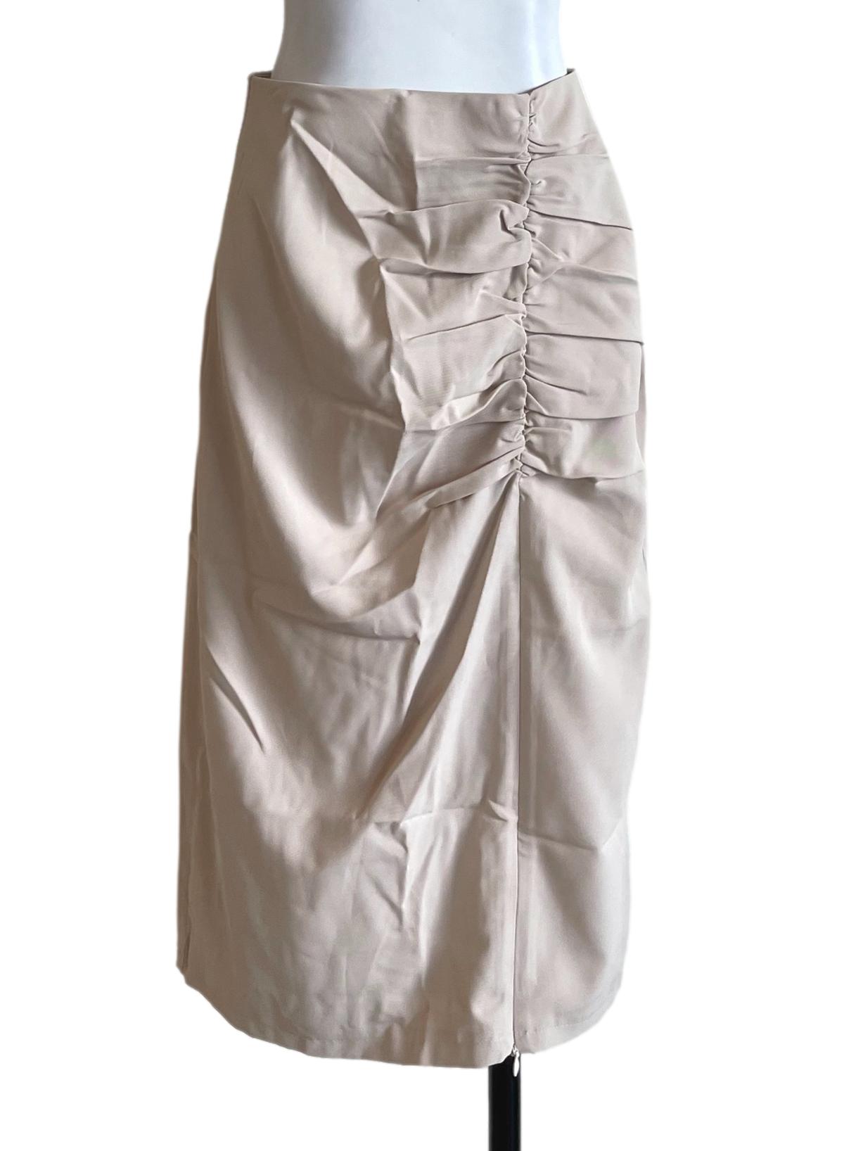 Beige Ruffled Side Skirt