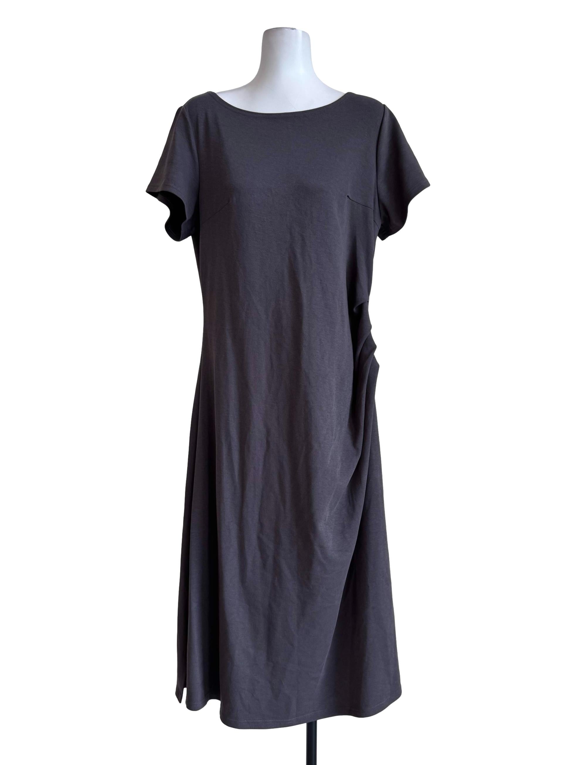 Steel Grey Short Sleeve Shirt Dress