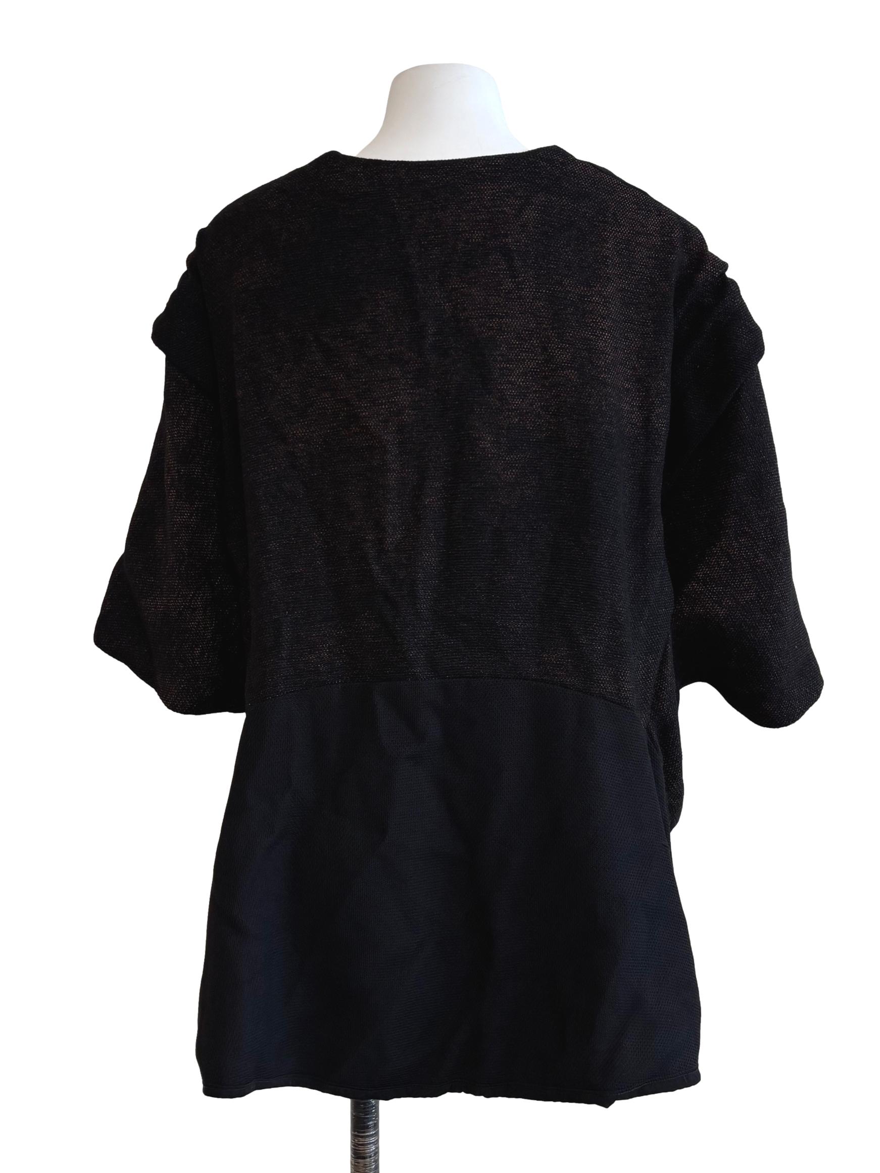 Onyx Black Front Tie Cardigan