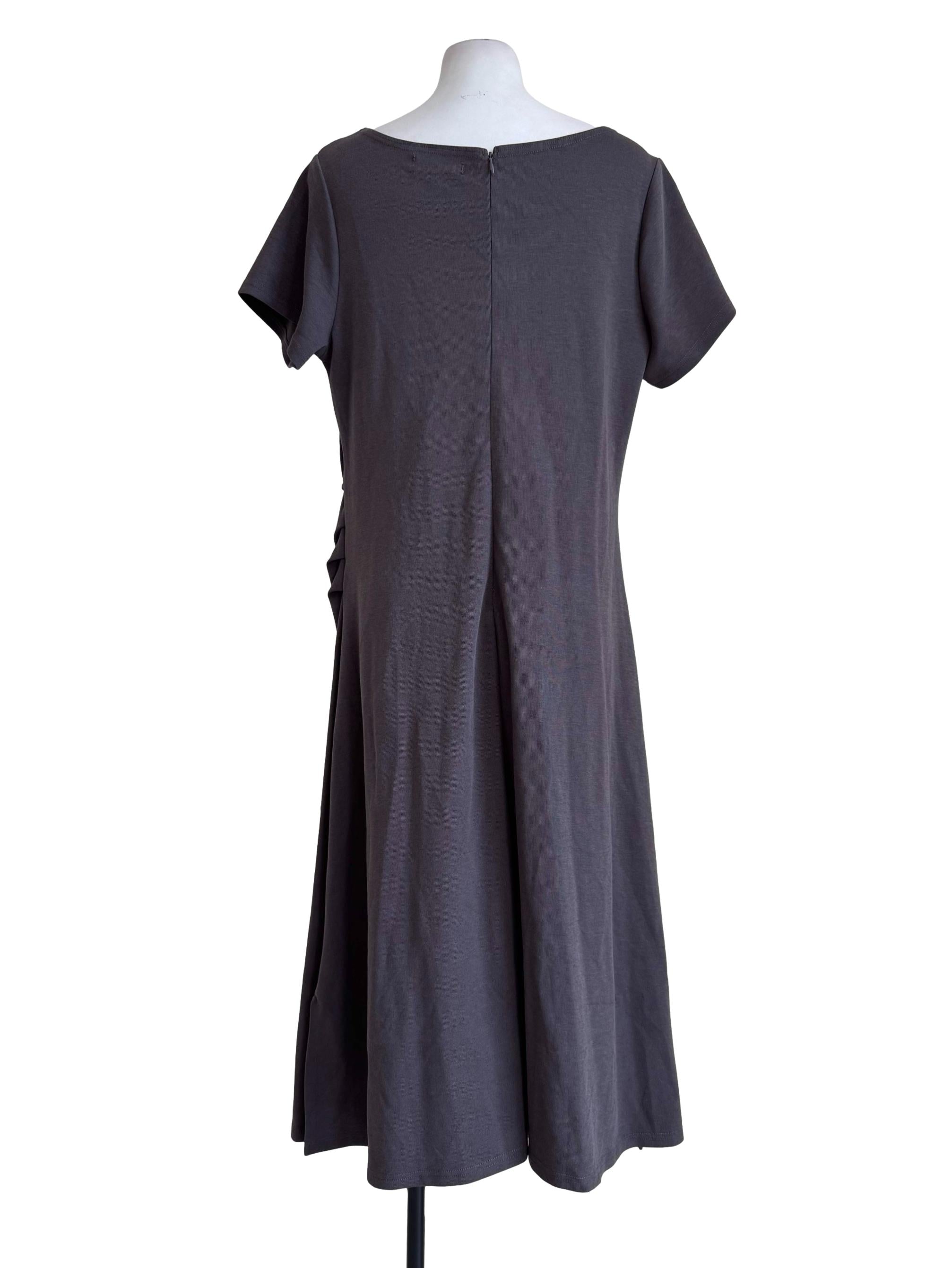 Steel Grey Short Sleeve Shirt Dress