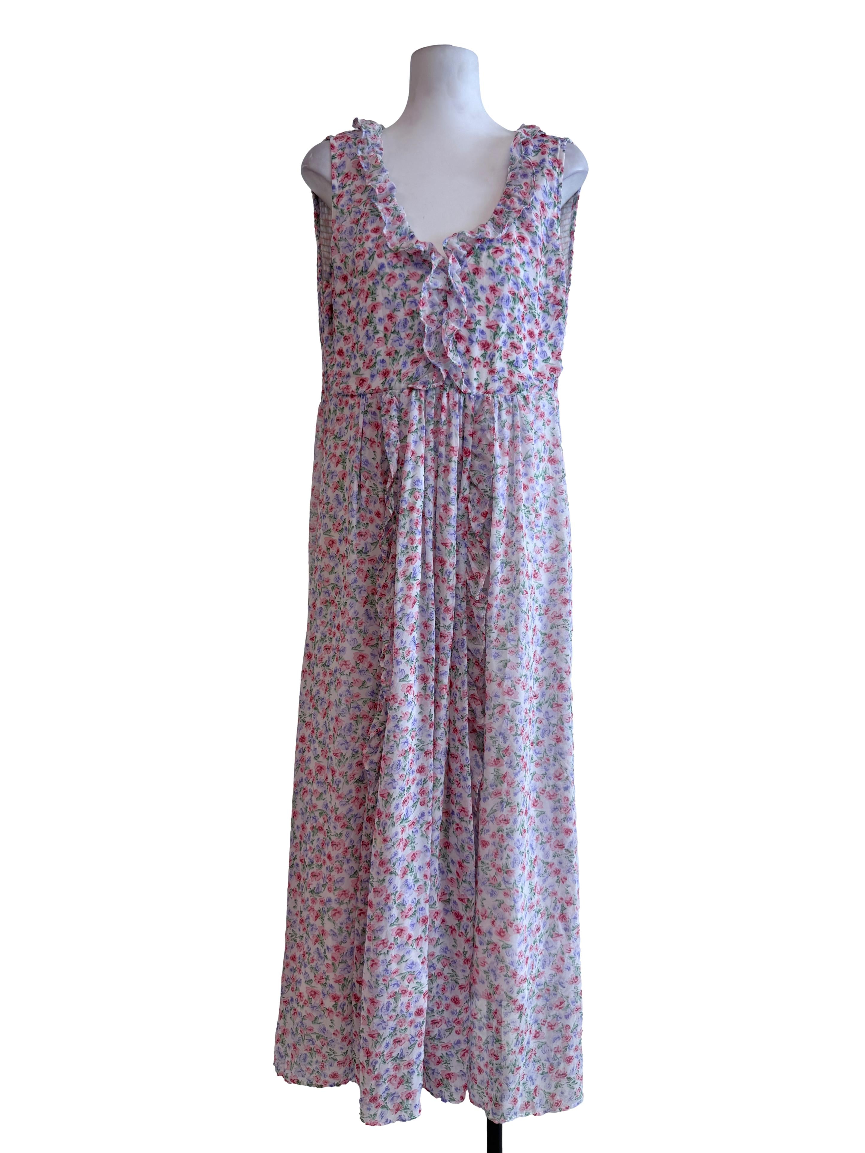 Floral Purple Pink Maxi Dress
