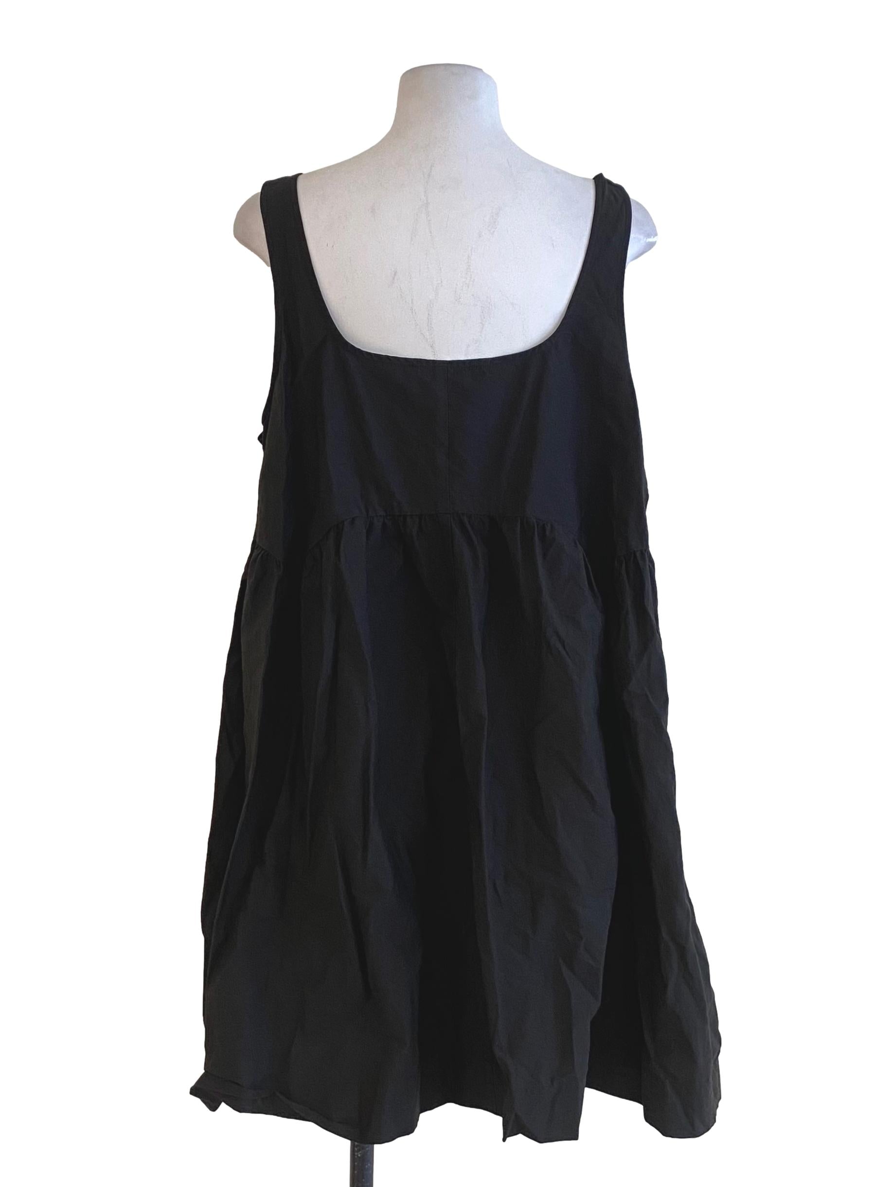 Crow Black Sleeveless Apron Dress