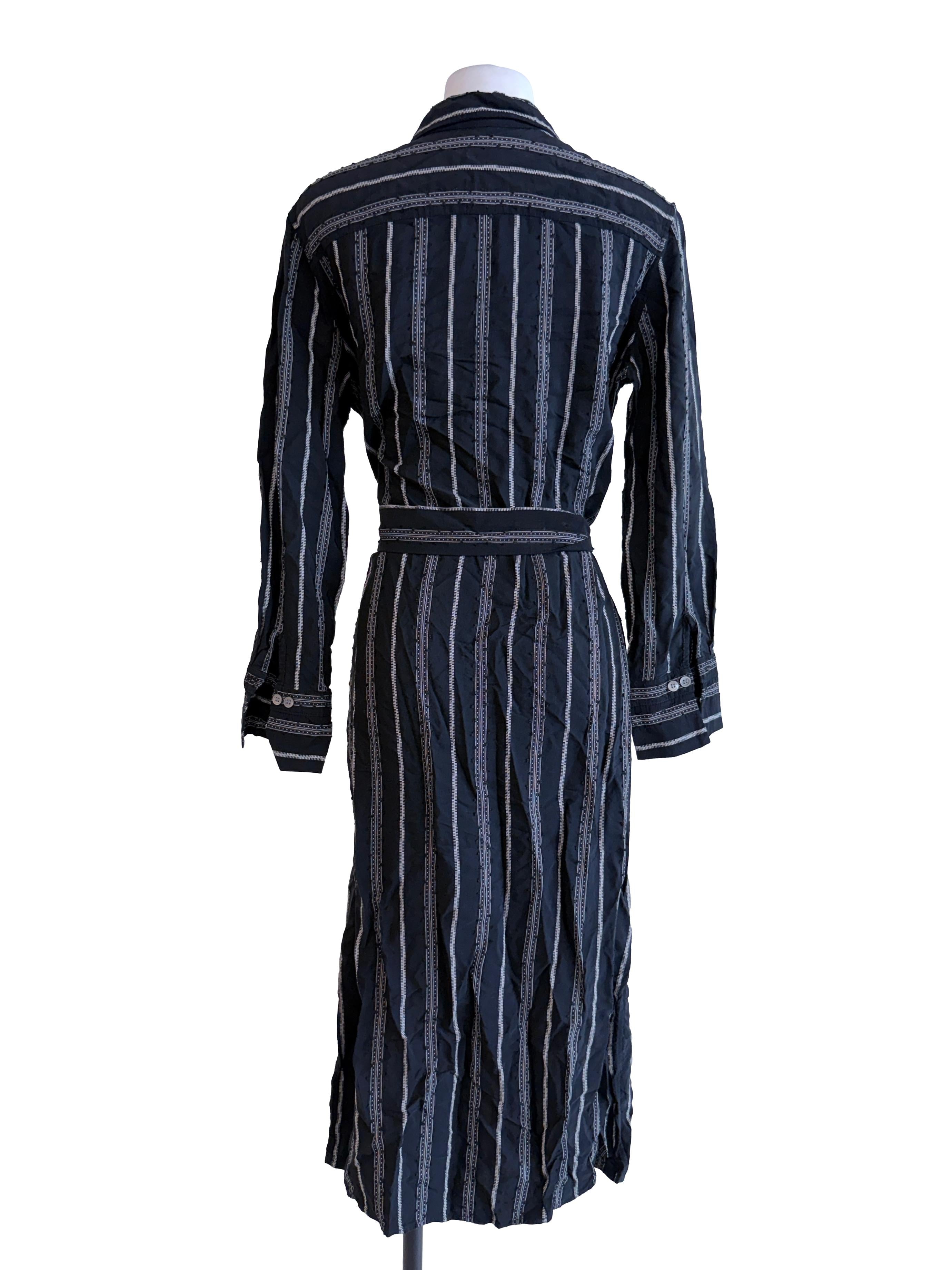 Black Strips Textured Dress