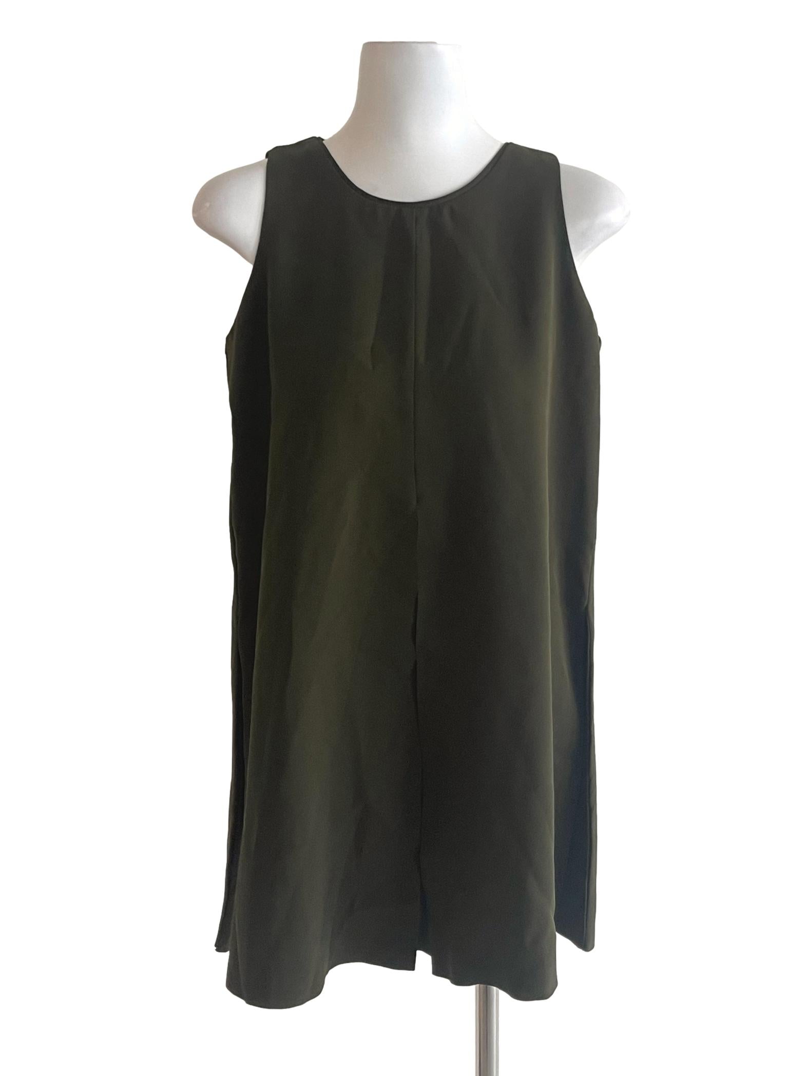 Seaweed Jewel Neck Mini Tunic Dress