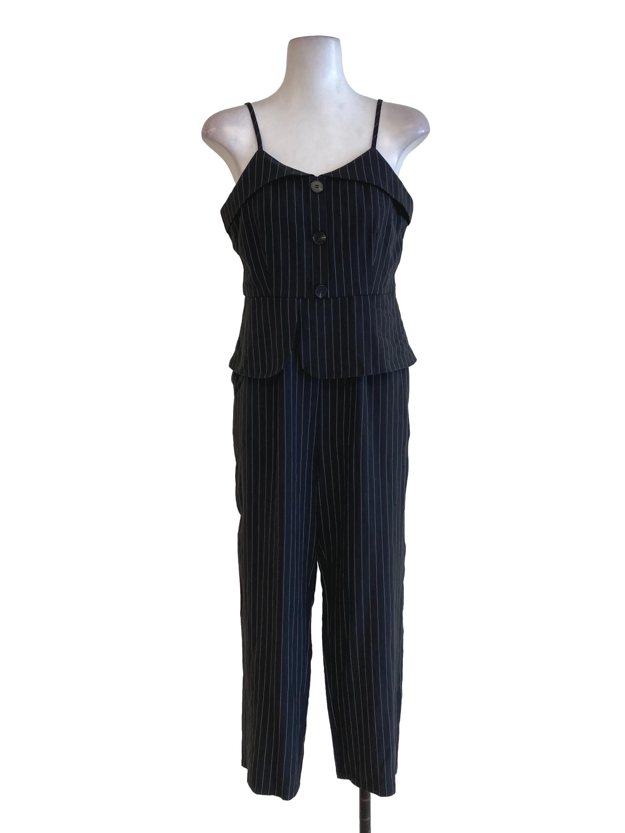 Black Striped Jumpsuits