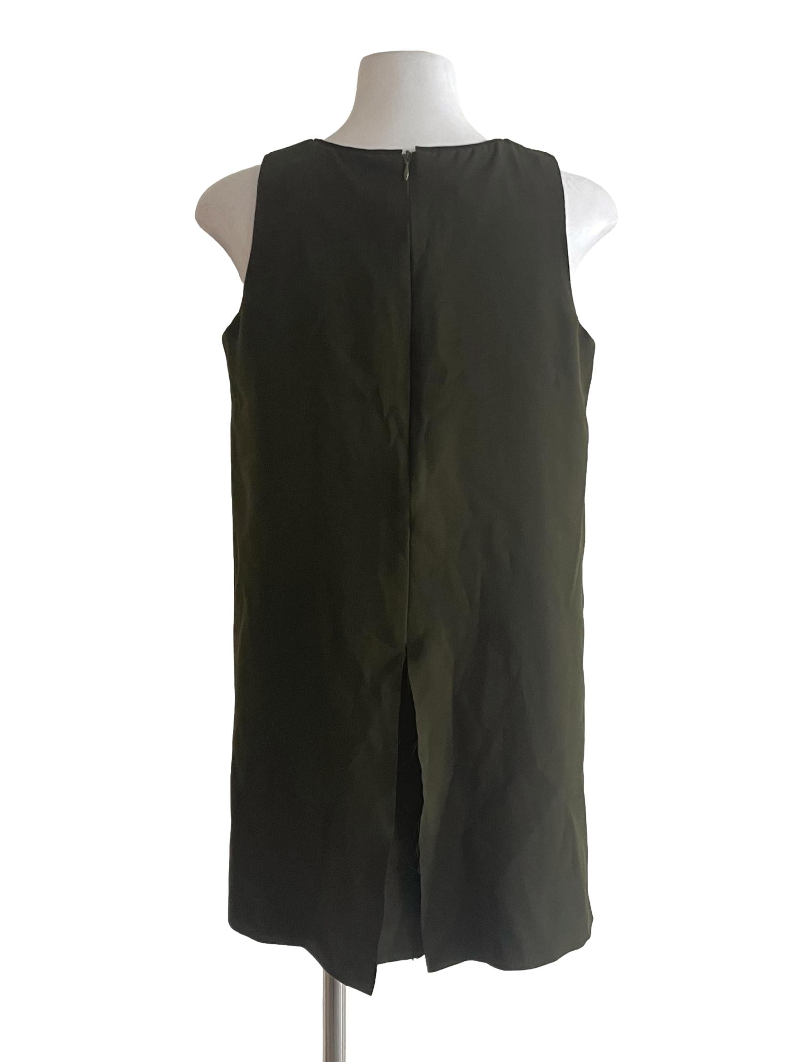 Seaweed Jewel Neck Mini Tunic Dress