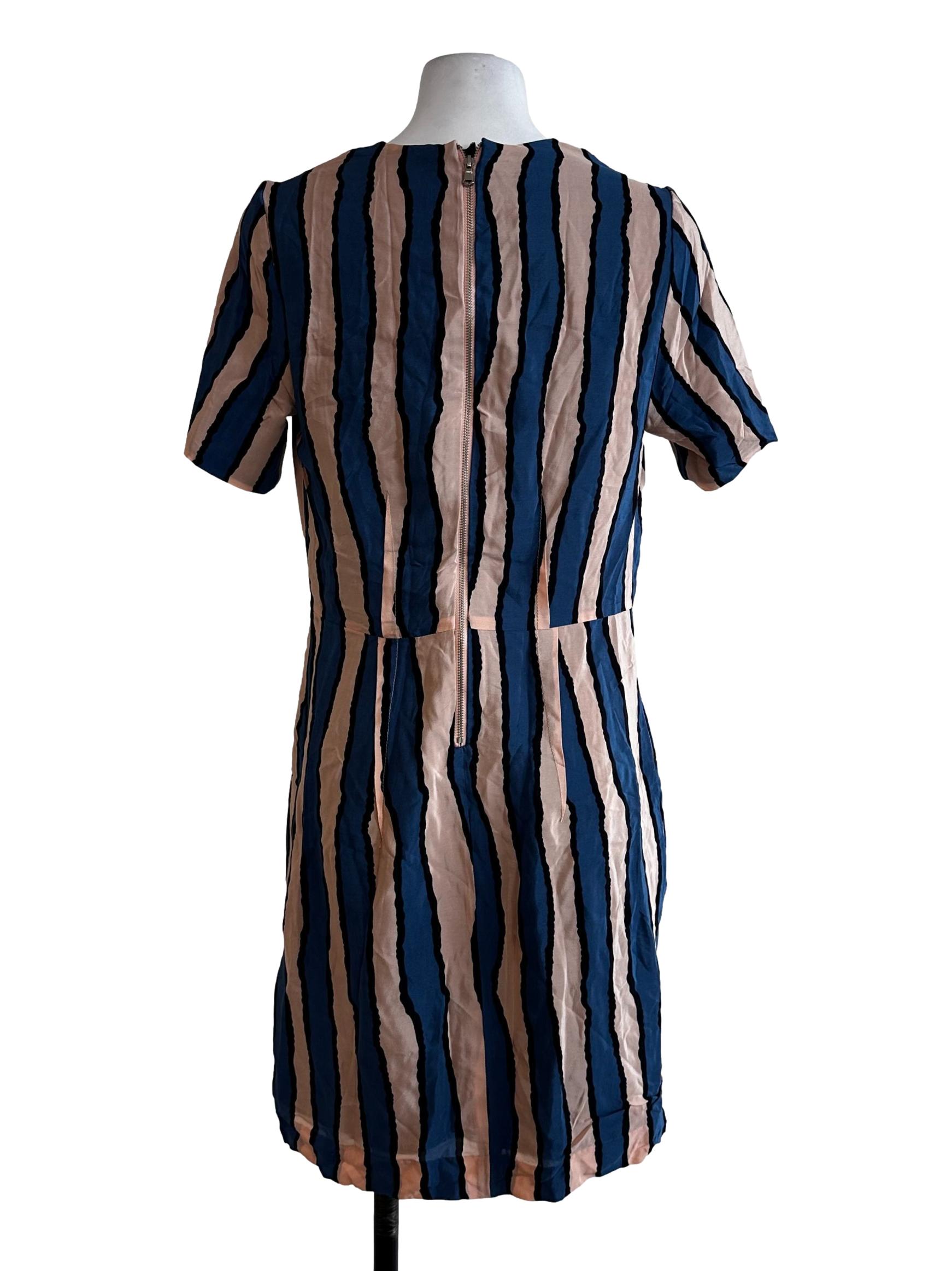 Blue Stripes Pattern Dress