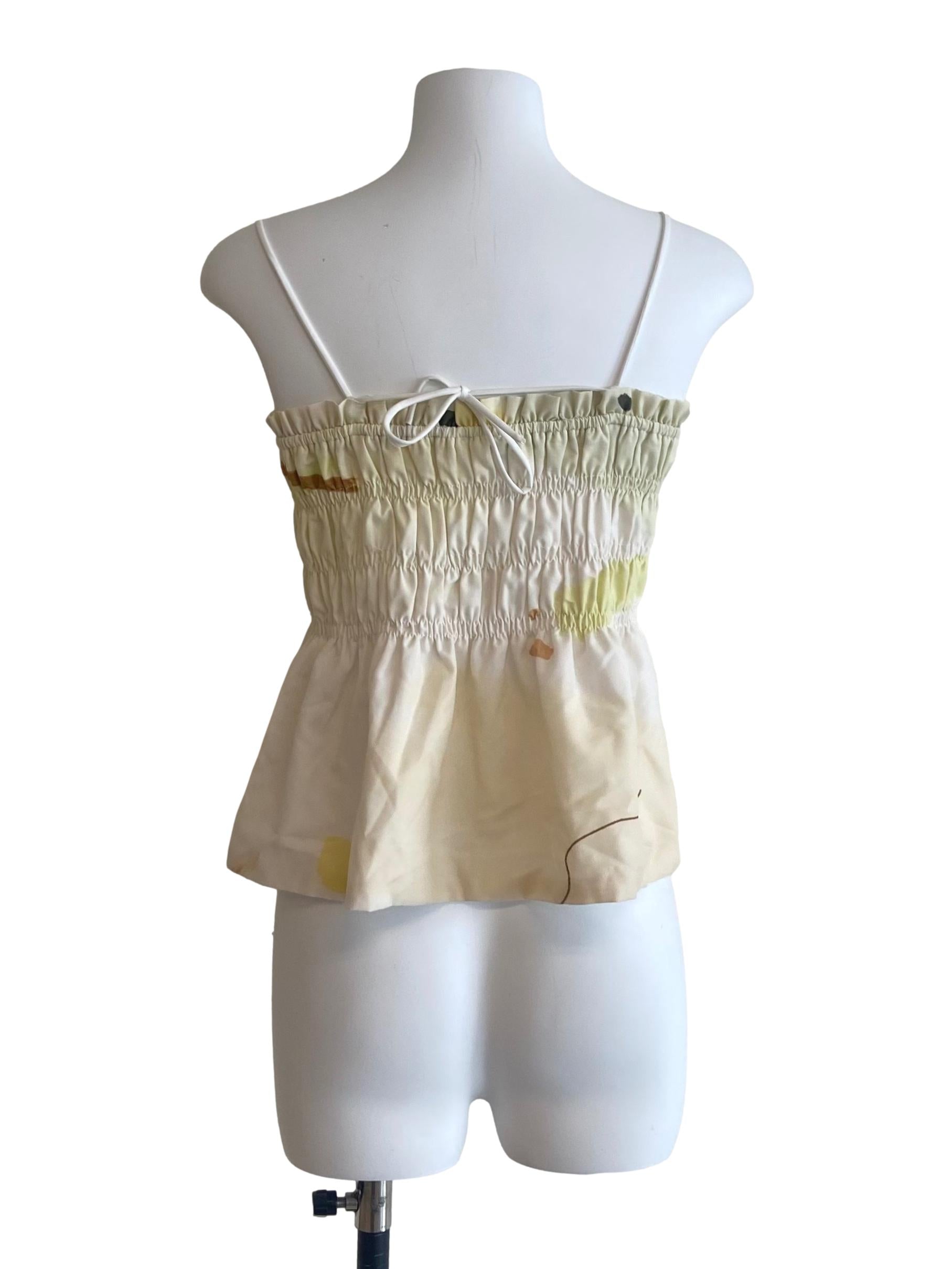 Soft Yellow Spaghetti Straps Blouse