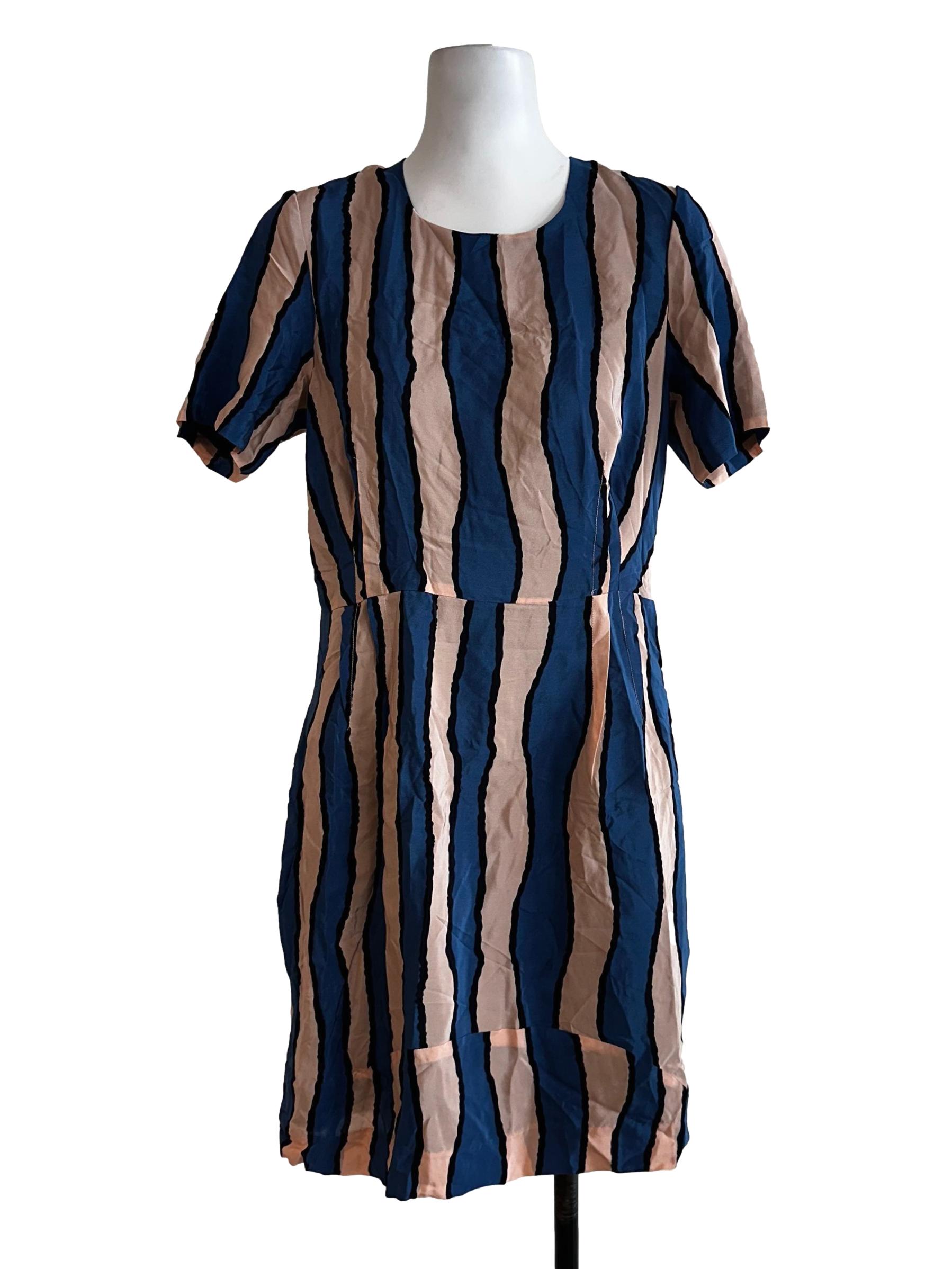 Blue Stripes Pattern Dress