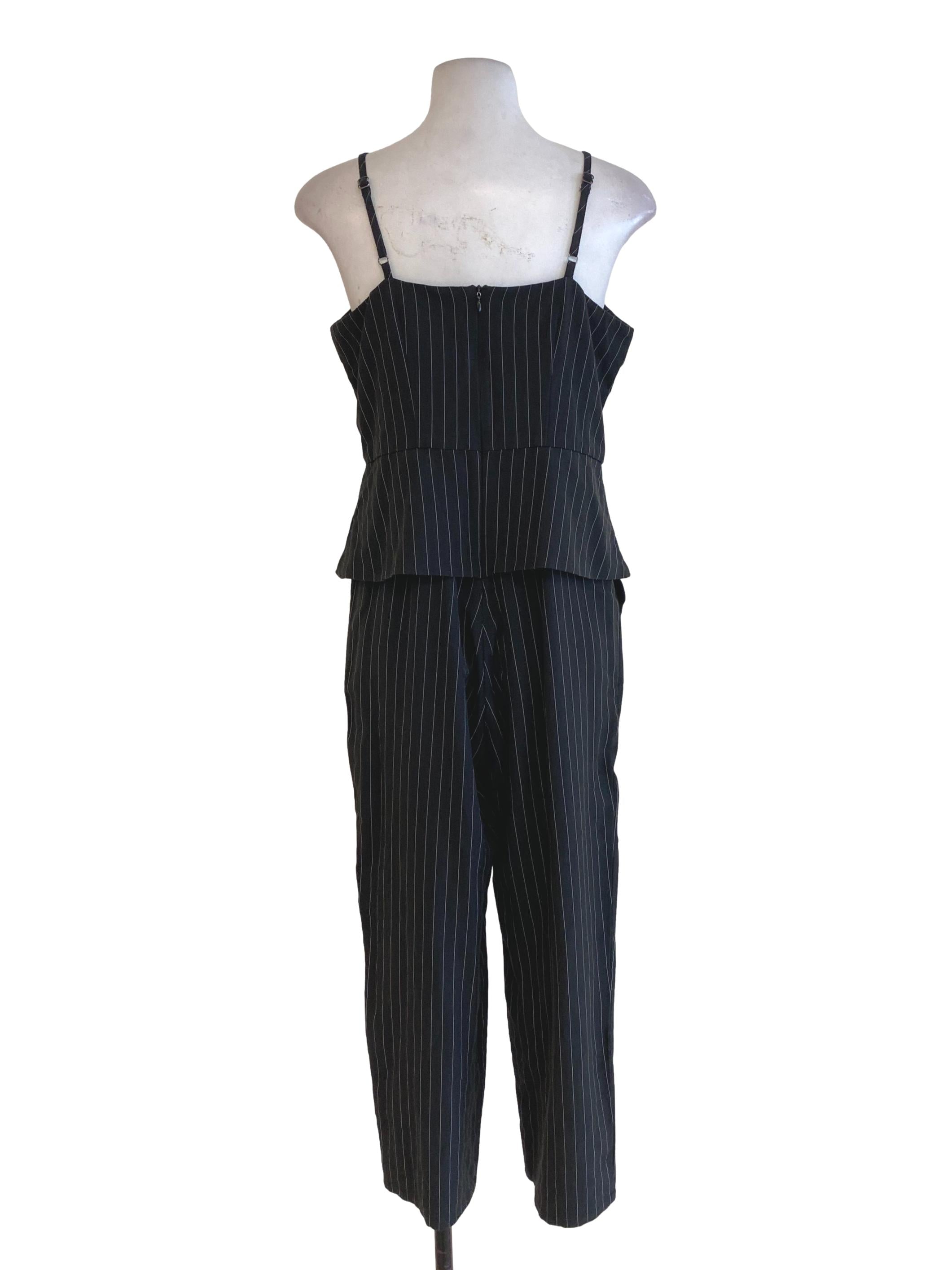Black Striped Jumpsuits
