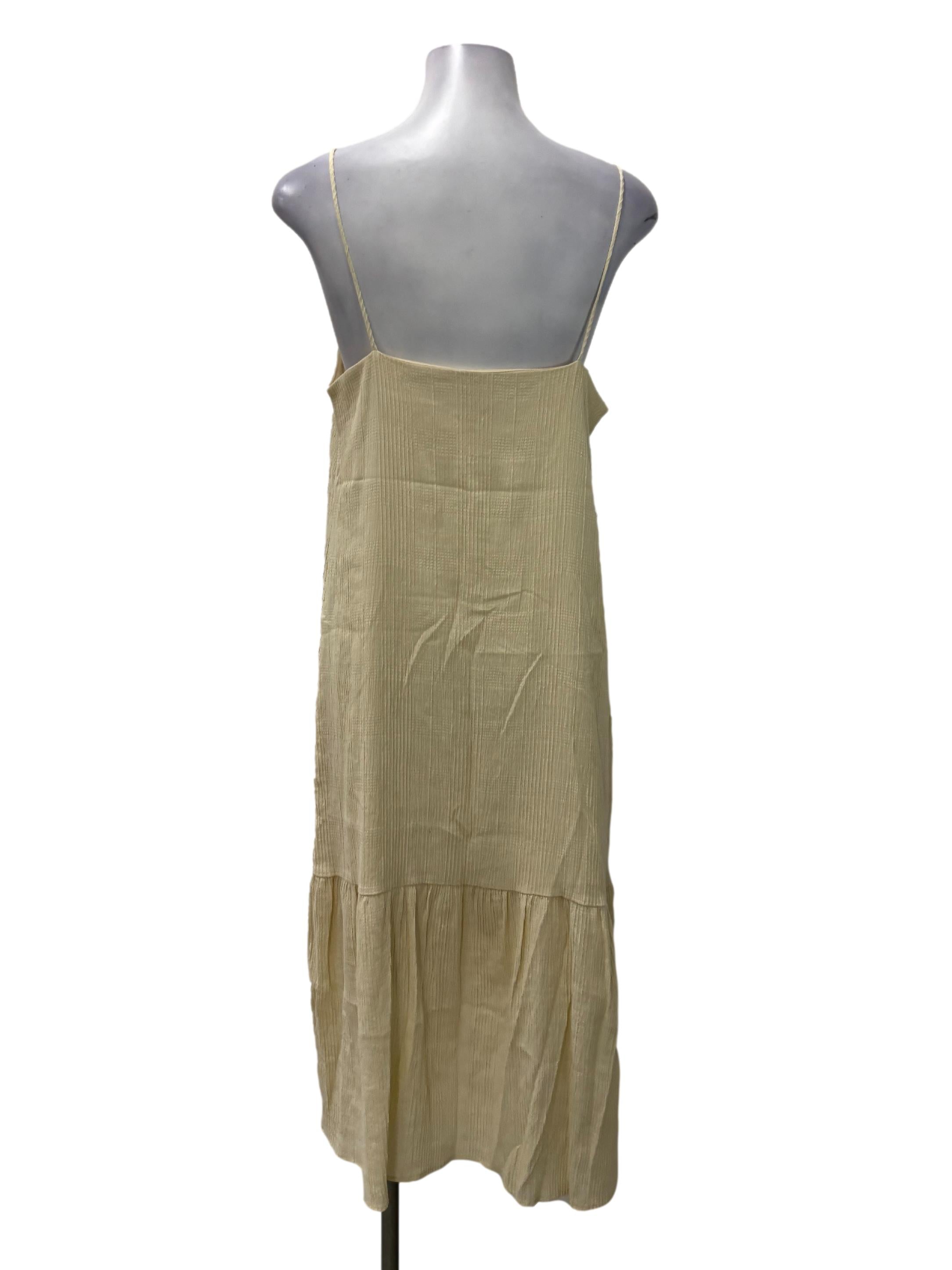 Light Yellow Spag Strap Midi Dress