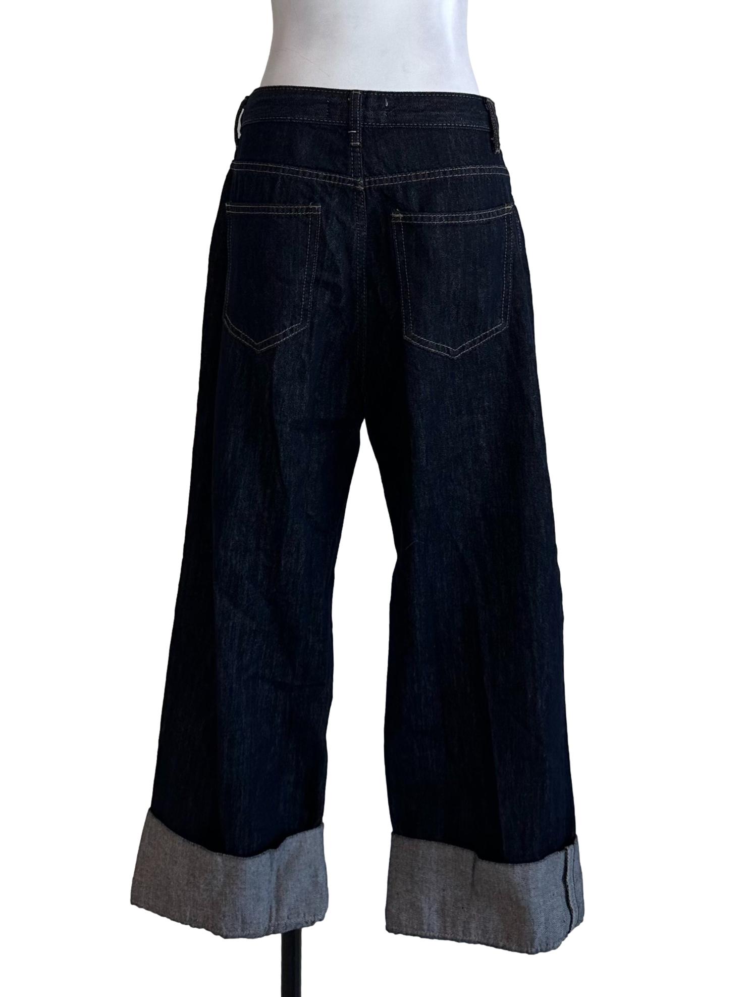 Dark Blue Denim Long Jeans
