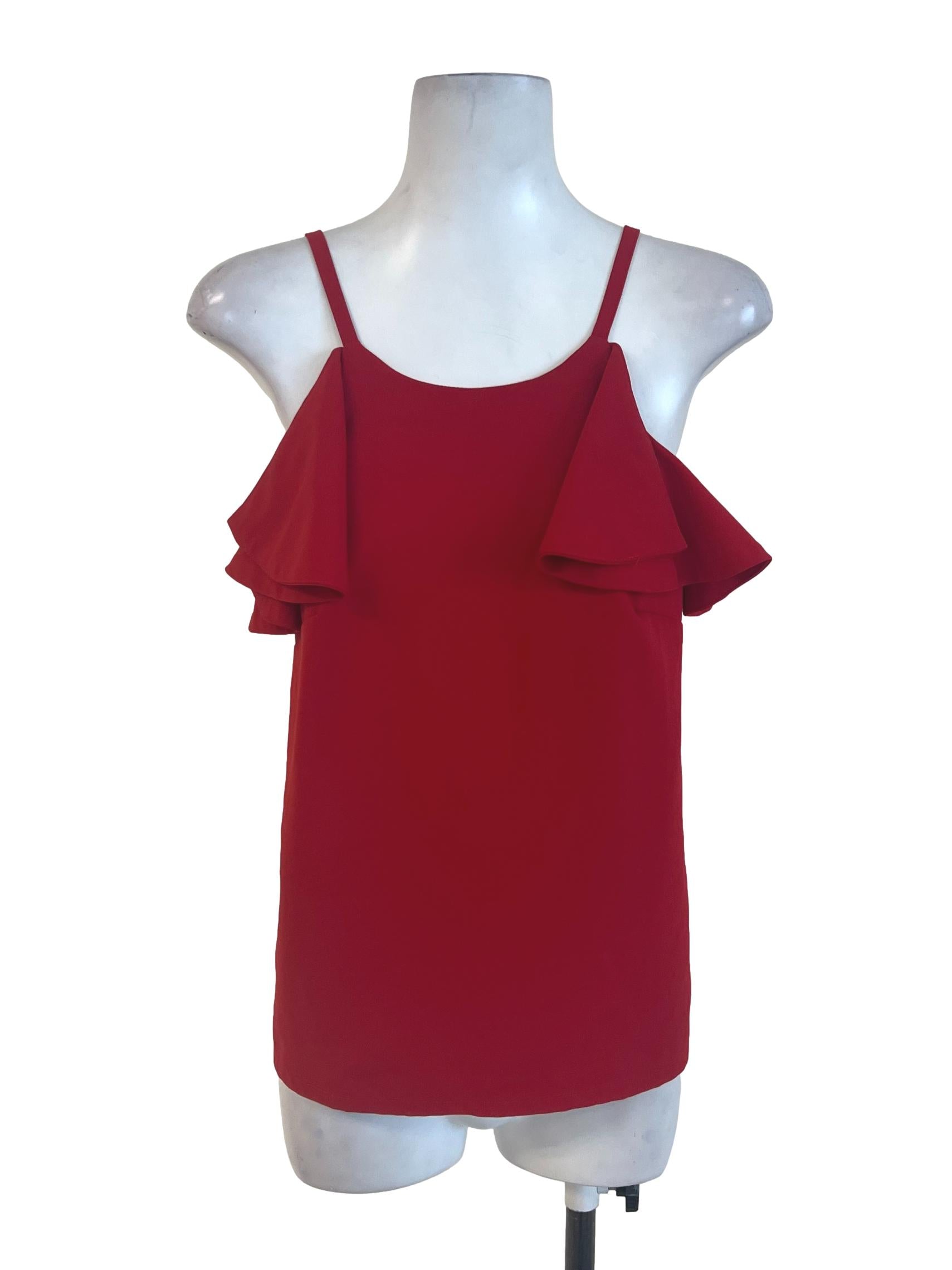 Red Ruffle Top