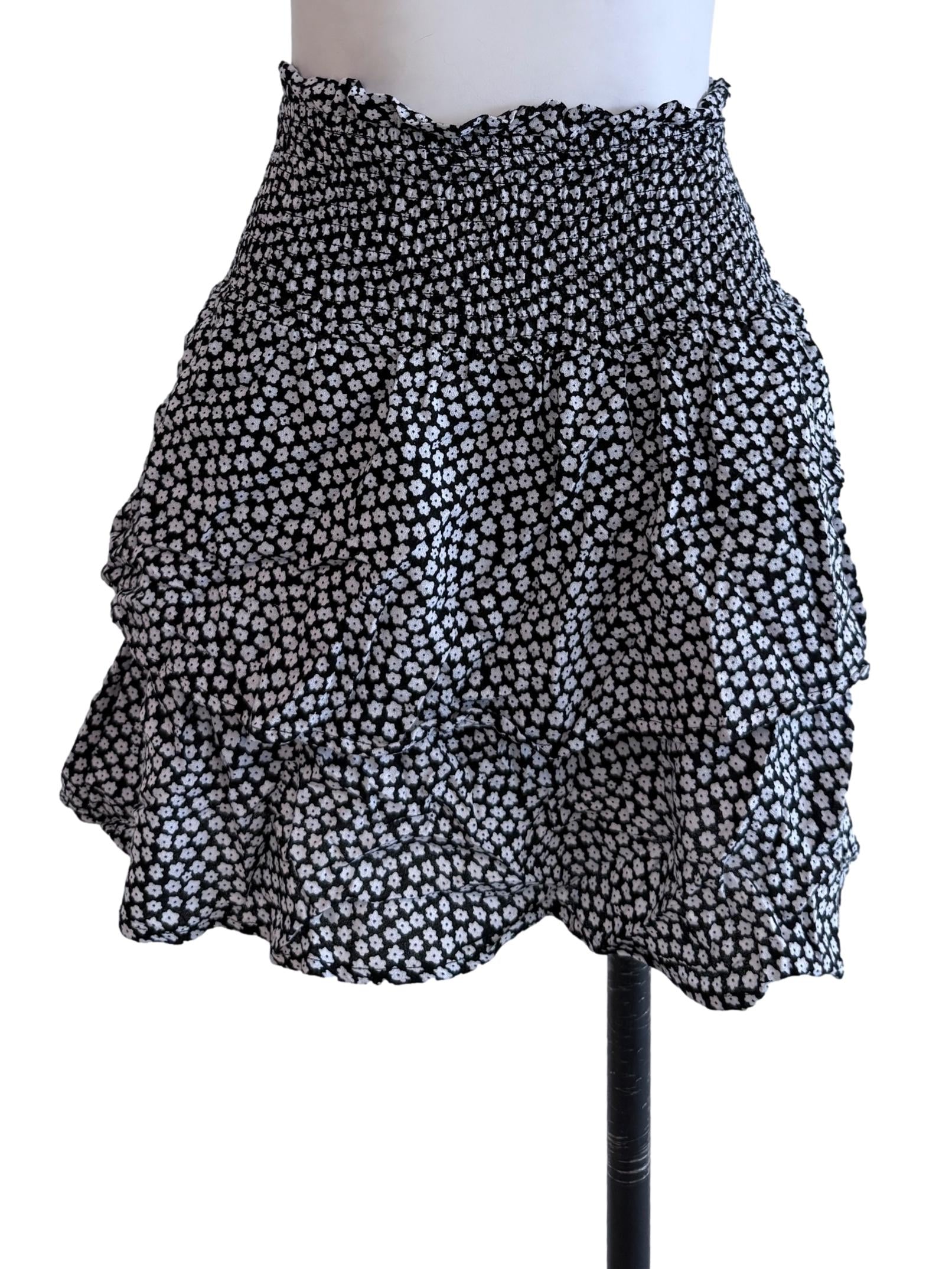 Floral Black Skirt
