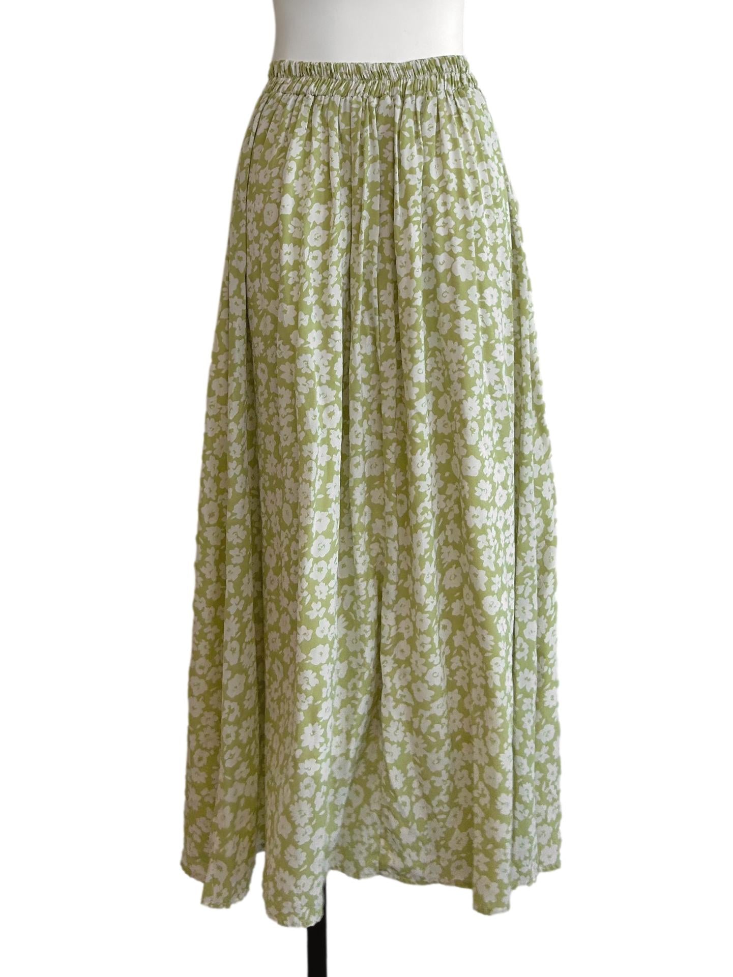Light Green Floral Skirts