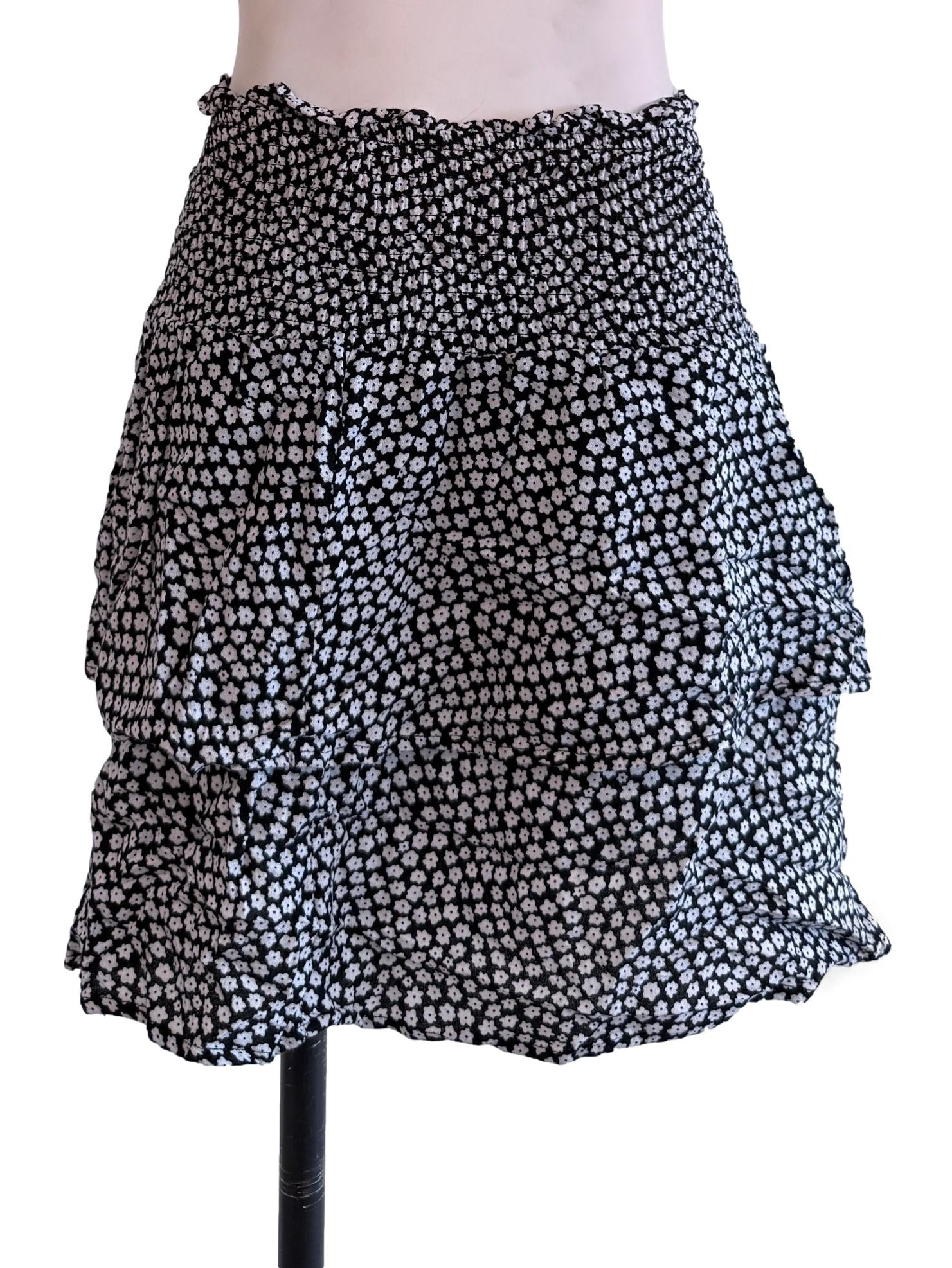 Floral Black Skirt
