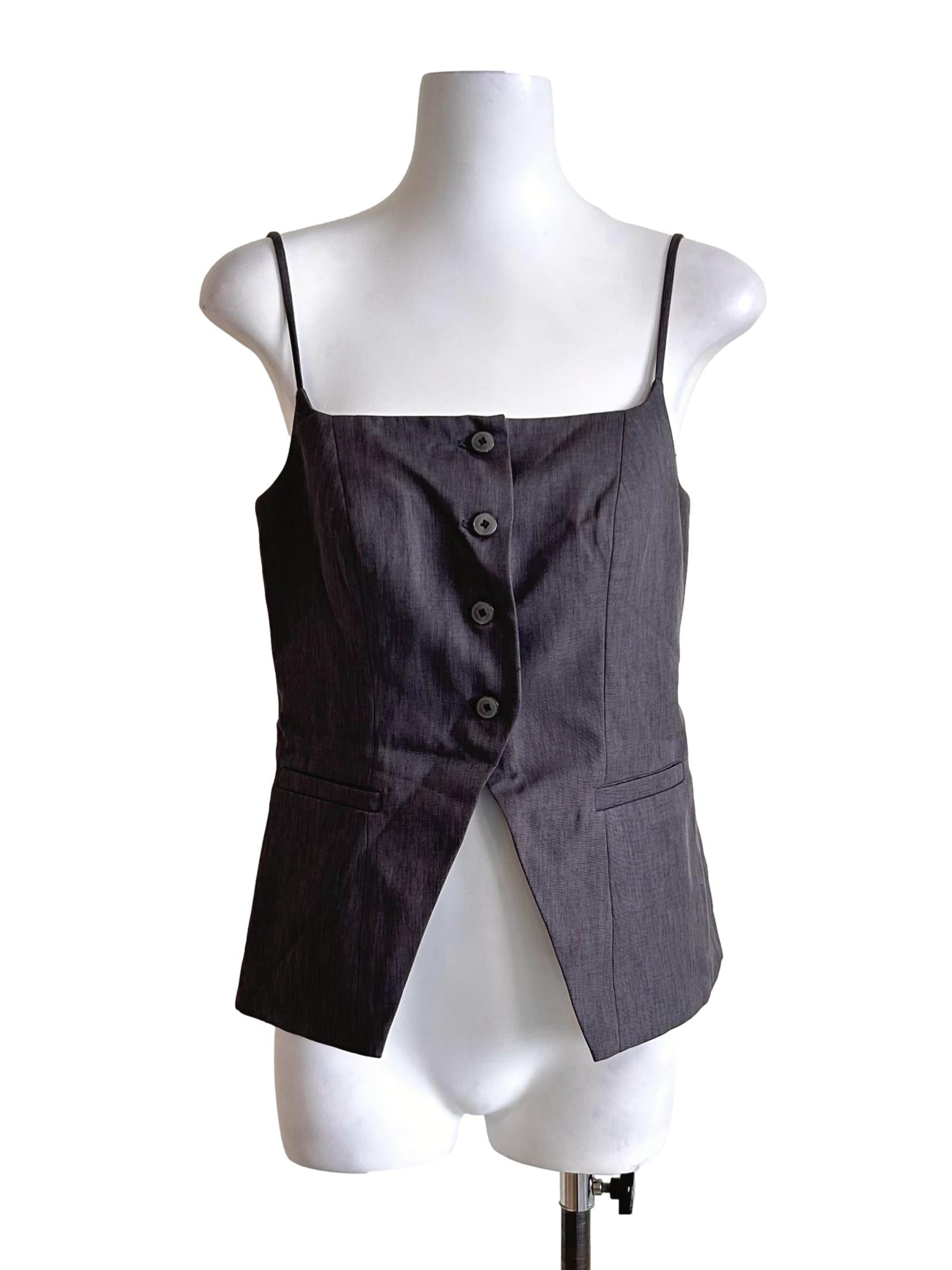 Charcoal Pinstripe Cami Vest Top