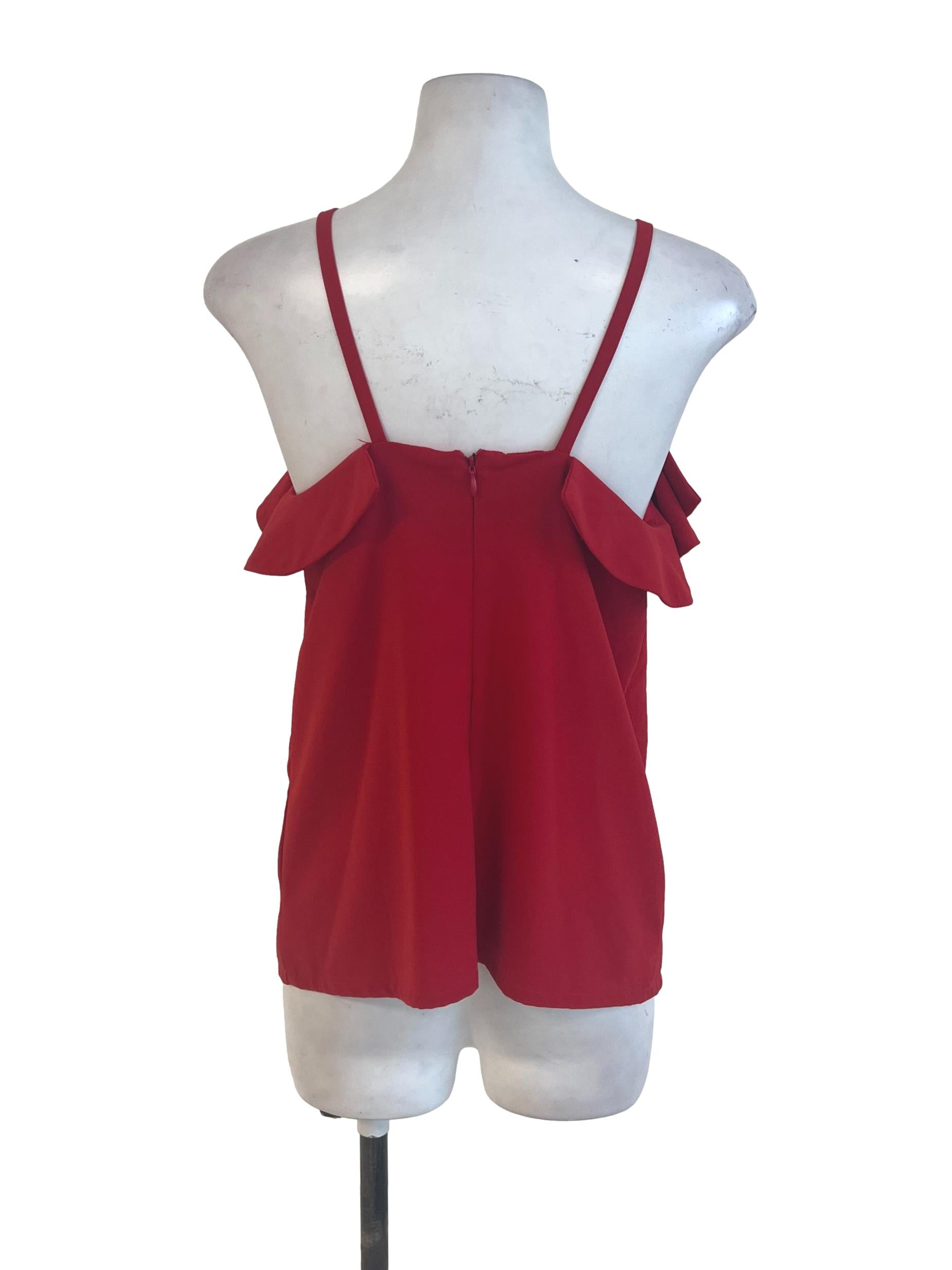 Red Ruffle Top