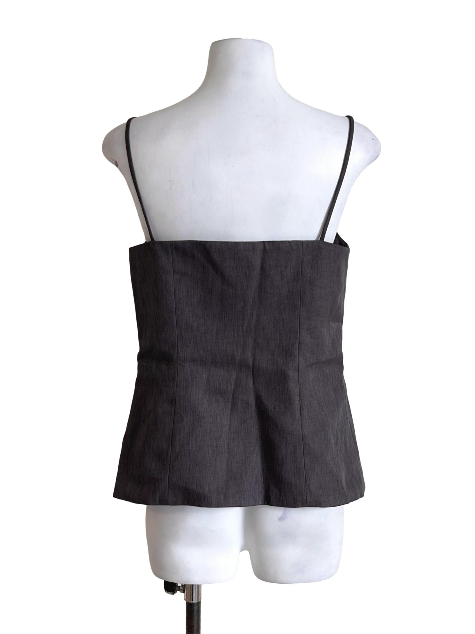 Charcoal Pinstripe Cami Vest Top