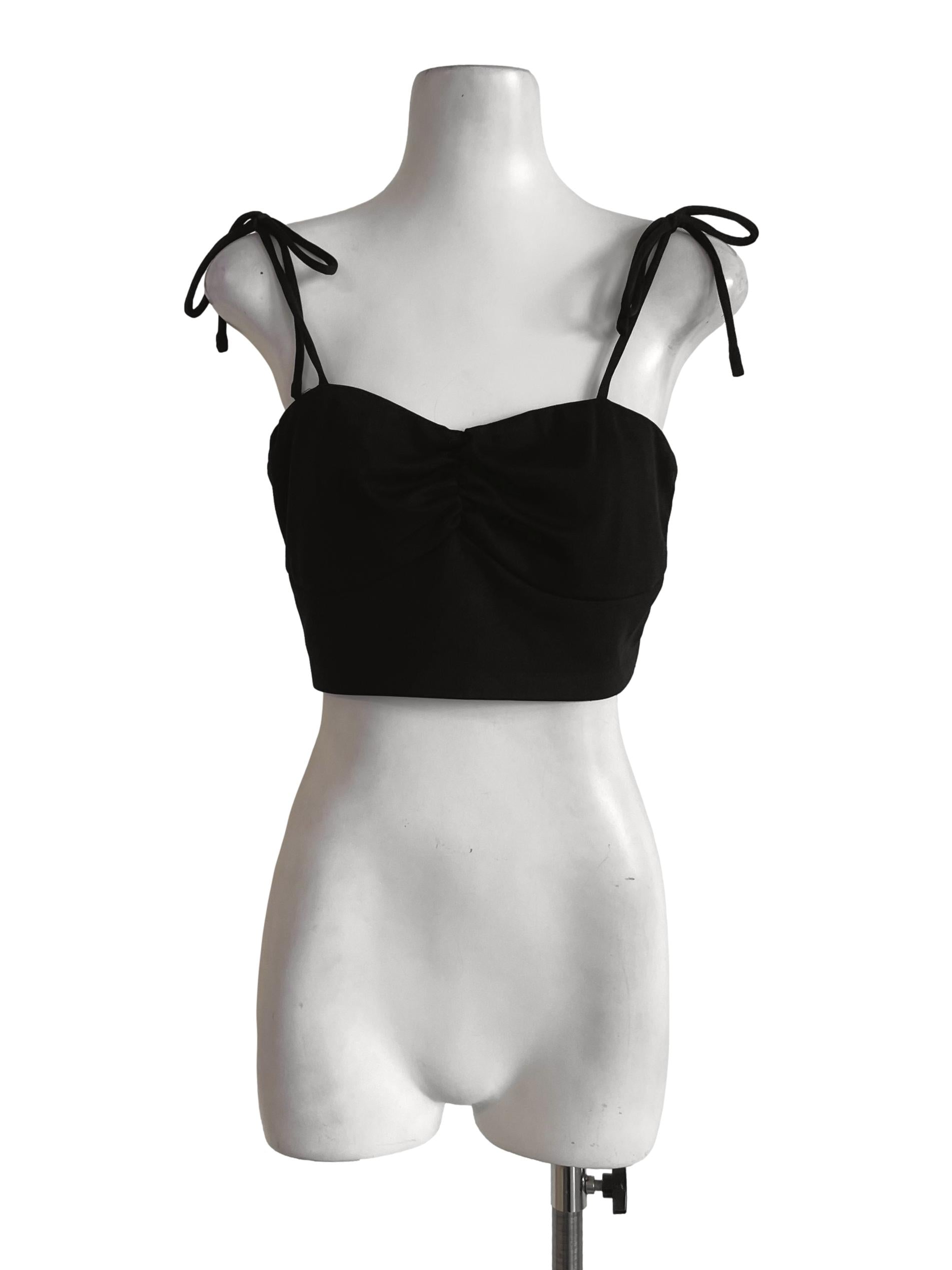 Black Heart Neck Crop Top