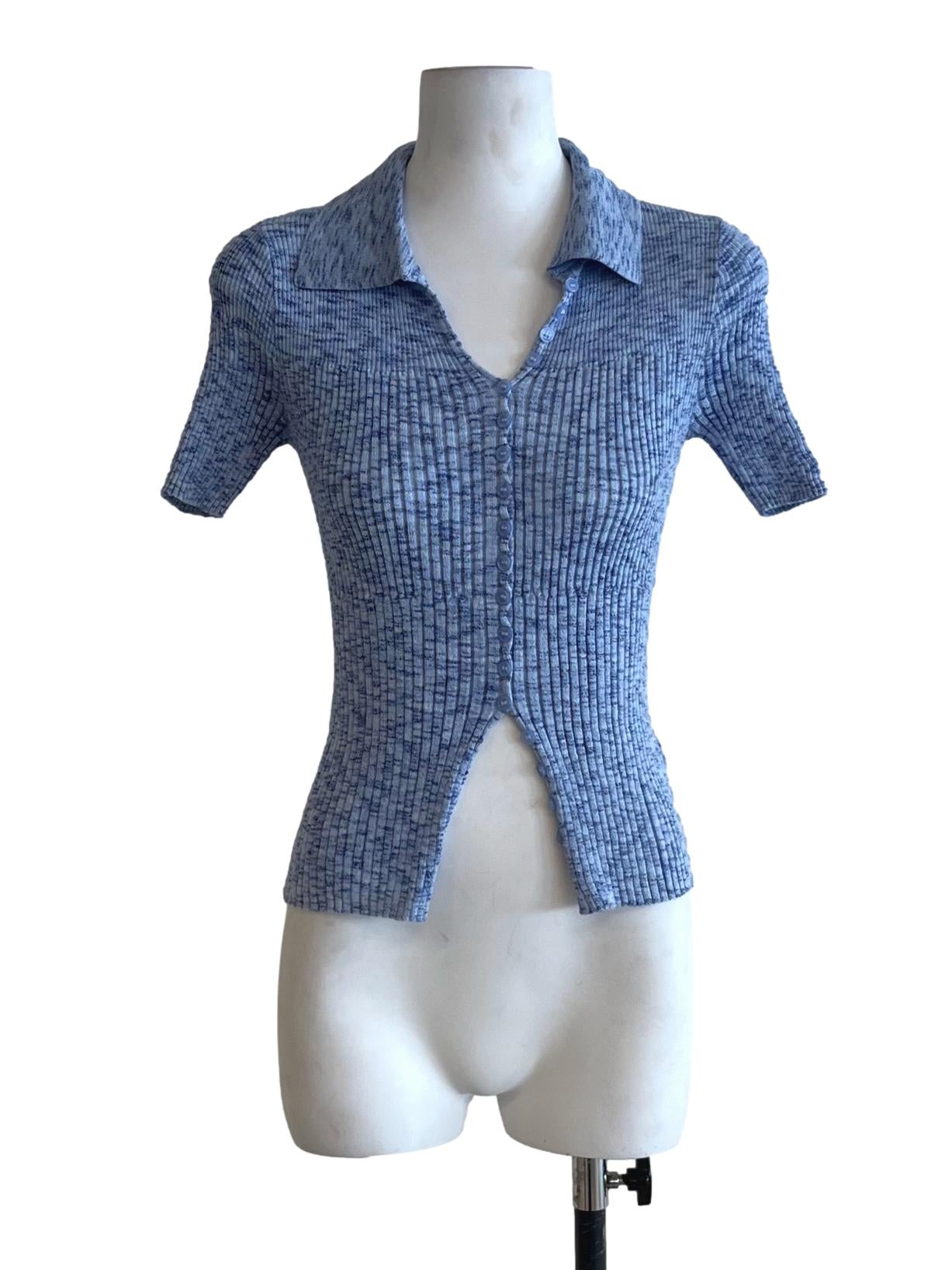 Blue Abstract Blouse LB