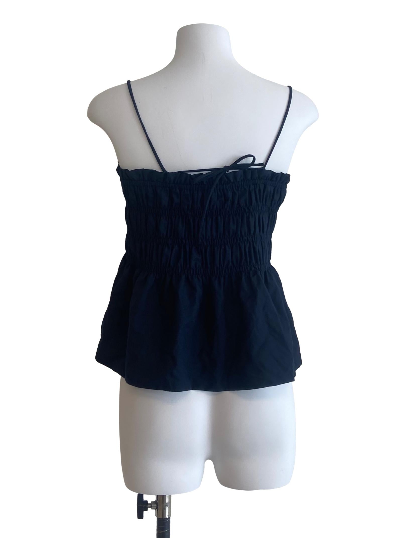 Dark Blue Spaghetti Straps Crop Top