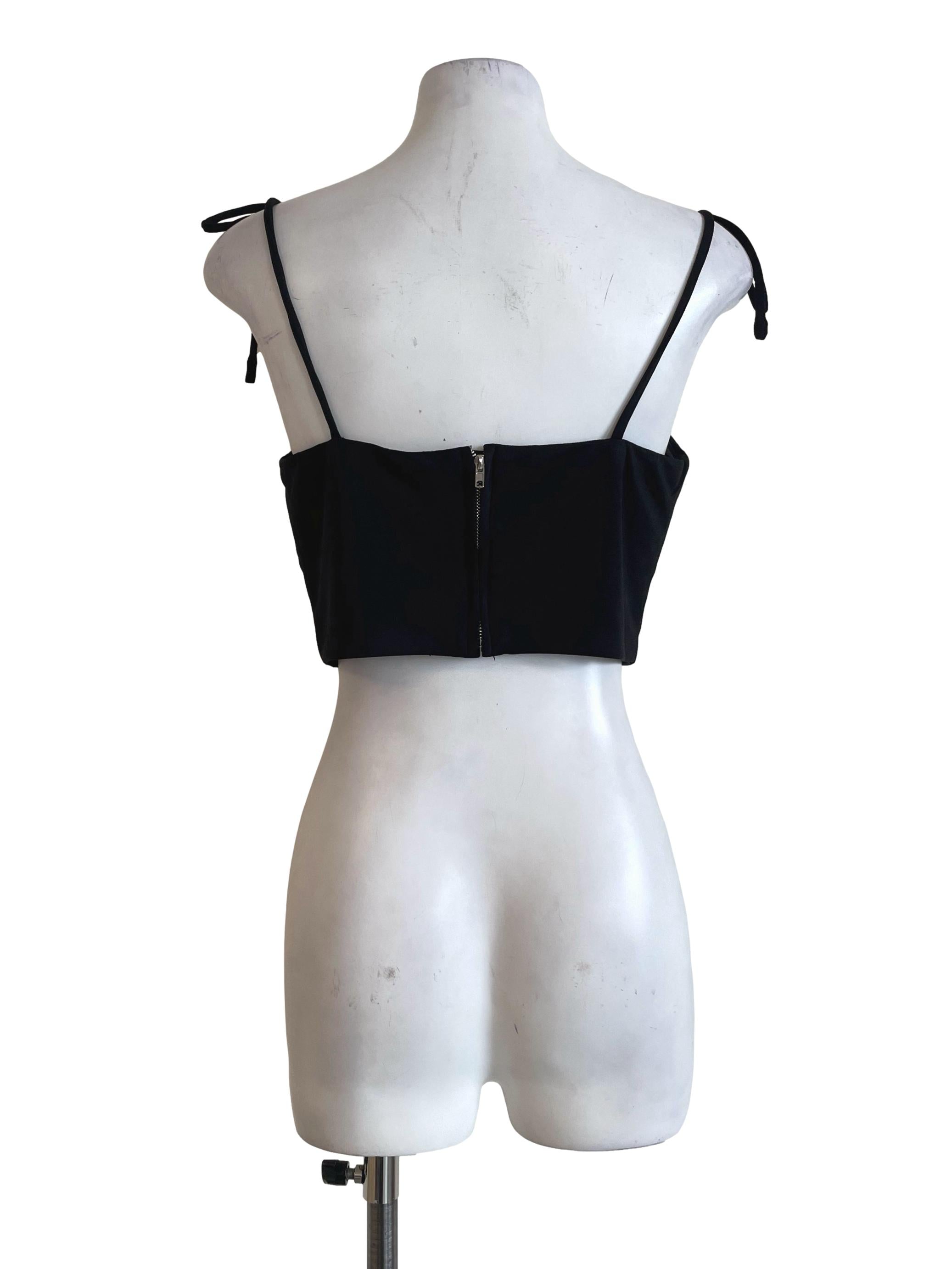 Black Heart Neck Crop Top